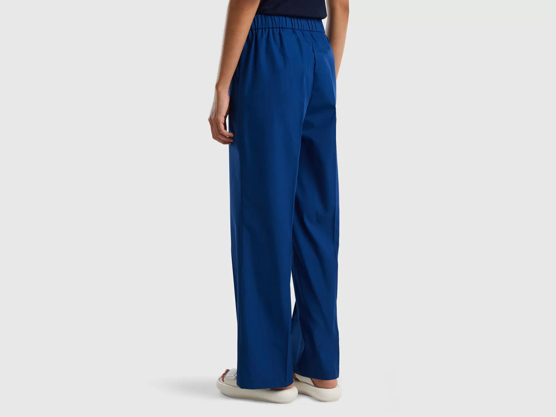 Benetton Pantaloni Con Elastico In Vita Blu Scuro Hot