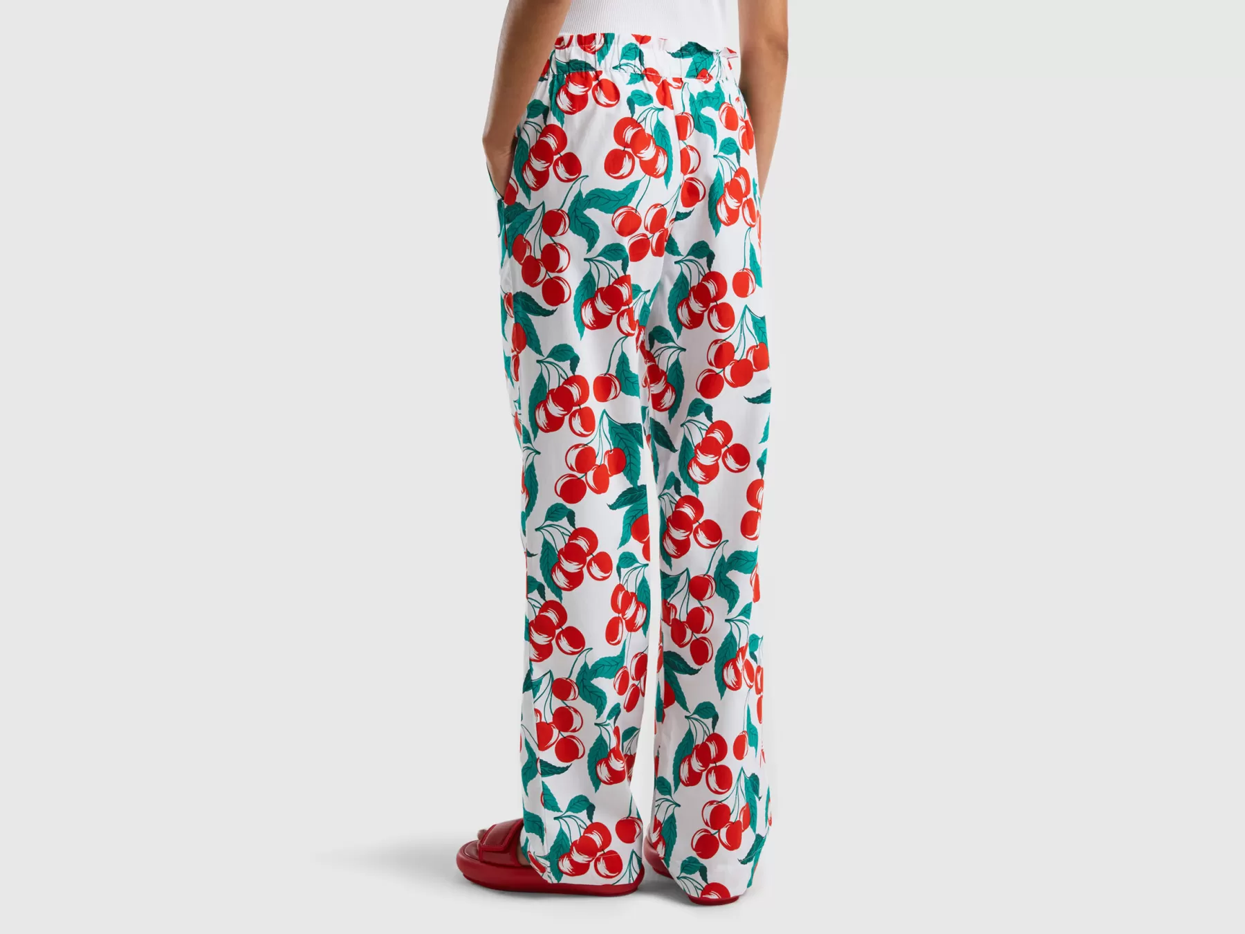 Benetton Pantaloni Con Stampa Ciliegie Multi-Color Best