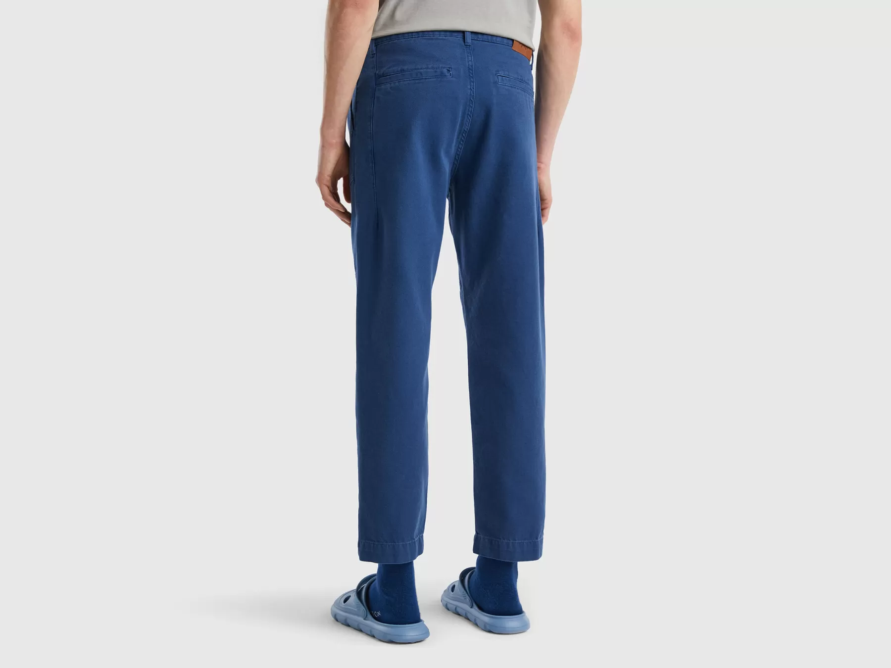 Benetton Pantaloni Con Tasche Relaxed Fit Blu Scuro Shop