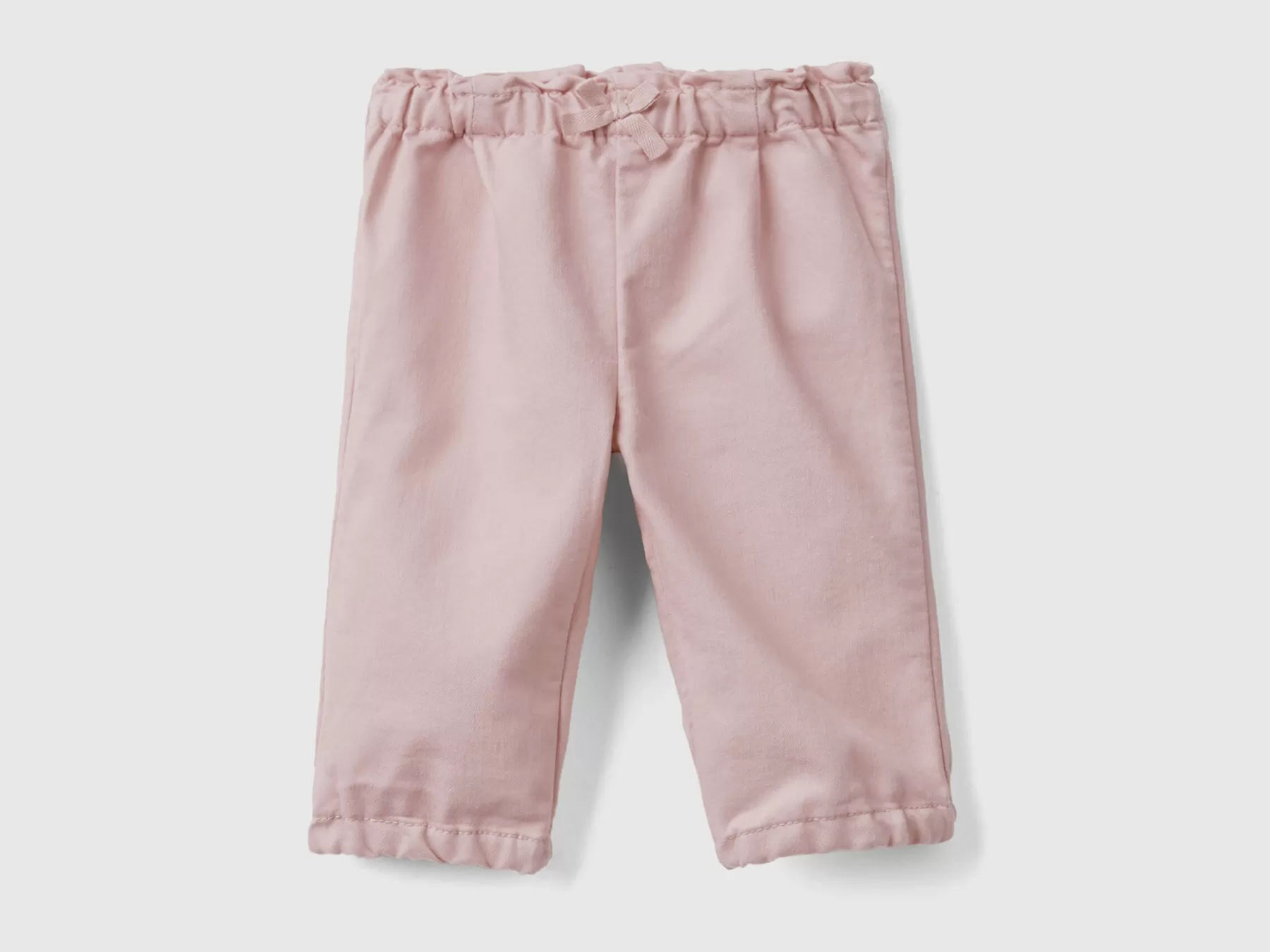 Benetton Pantaloni Con Vita Arricciata Rosa Tenue Hot