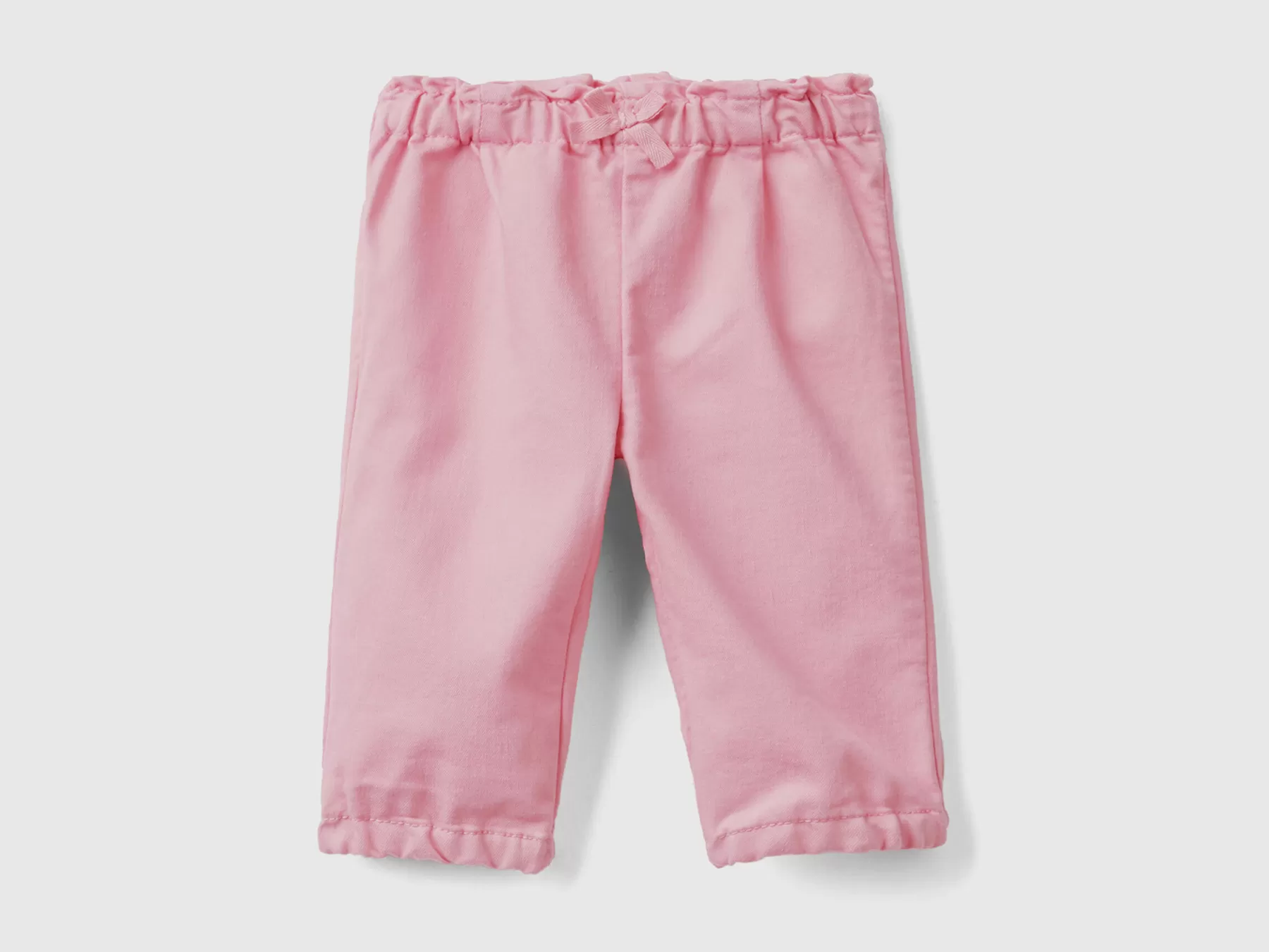 Benetton Pantaloni Con Vita Arricciata Rosa Flash Sale