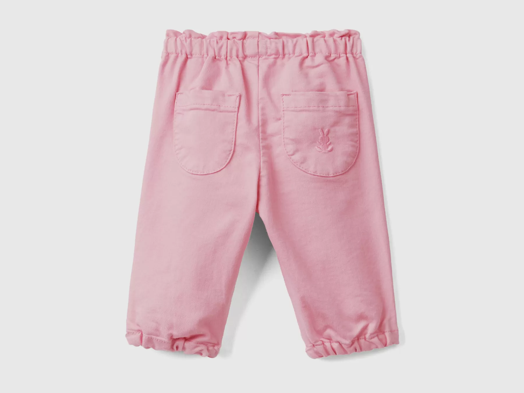 Benetton Pantaloni Con Vita Arricciata Rosa Flash Sale