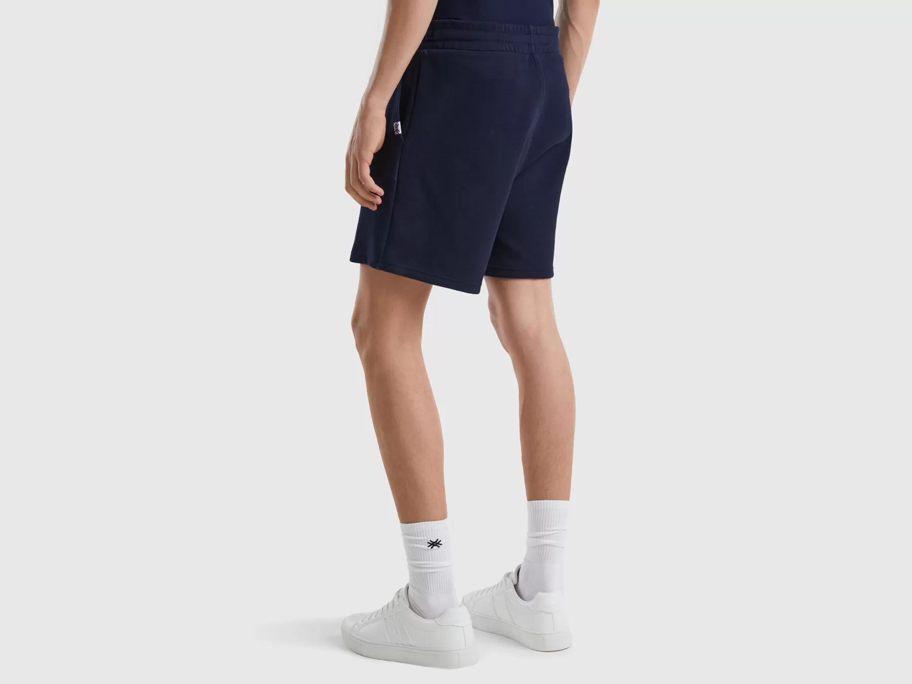 Benetton Pantaloni Corti Con Coulisse Blu Scuro Sale