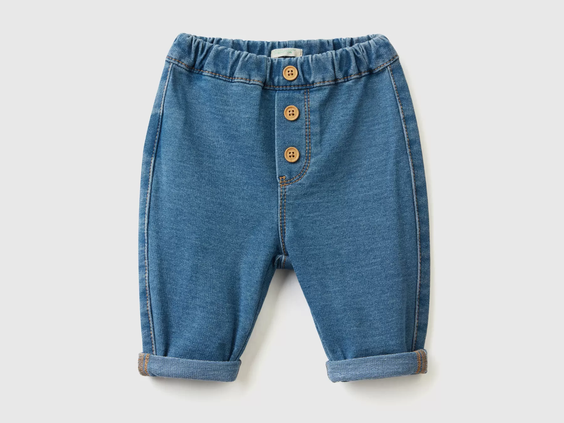 Benetton Pantaloni Effetto Denim Blu Scuro Online