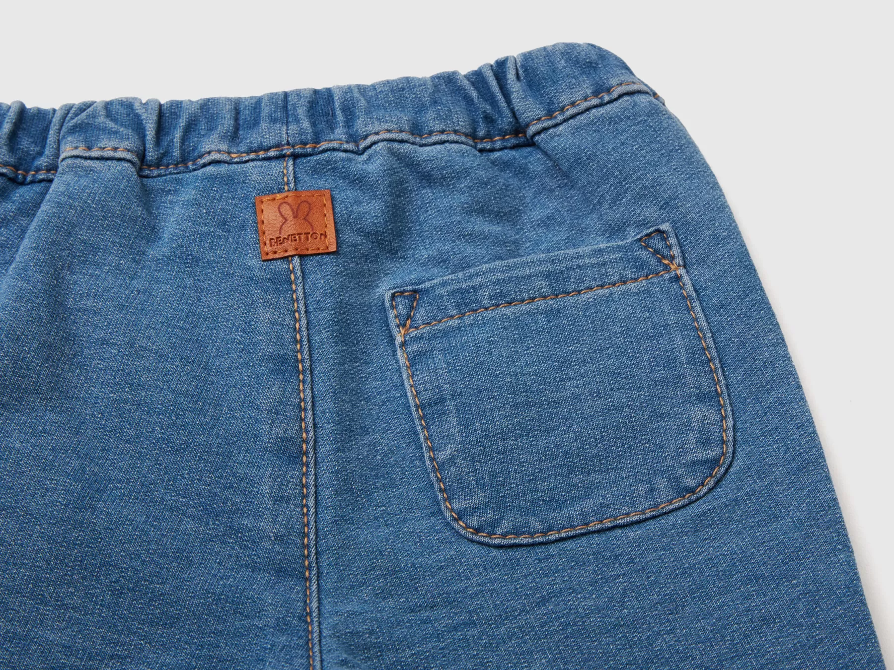 Benetton Pantaloni Effetto Denim Blu Scuro Online