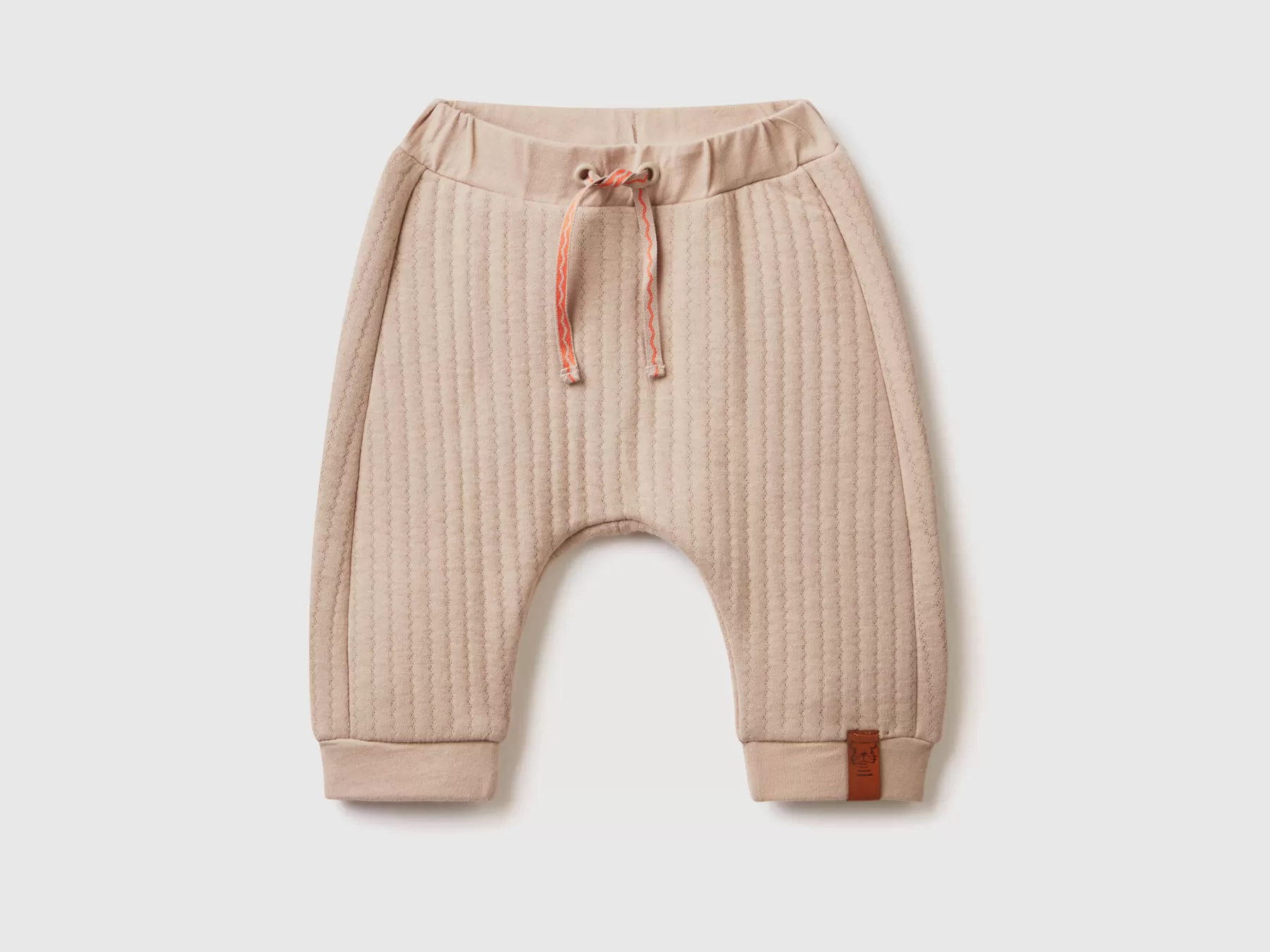 Benetton Pantaloni Effetto Trapuntato Beige Flash Sale