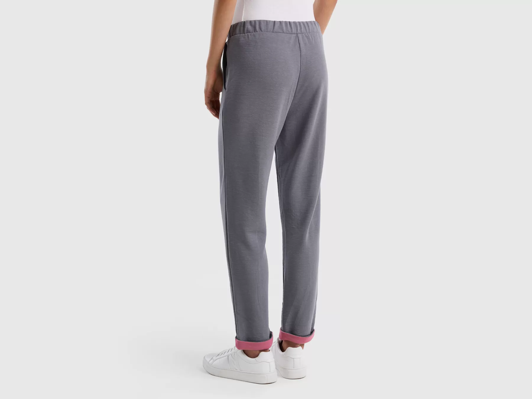 Benetton Pantaloni Fluidi Con Tasche Grigio Scuro Store