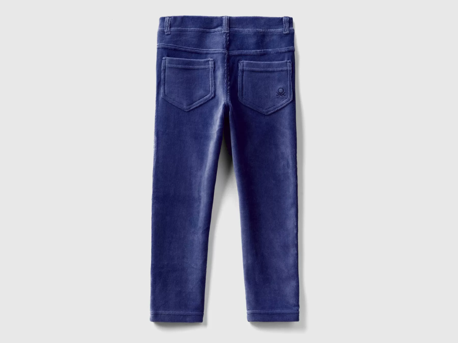 Benetton Pantaloni In Ciniglia A Costine Blu Scuro Shop