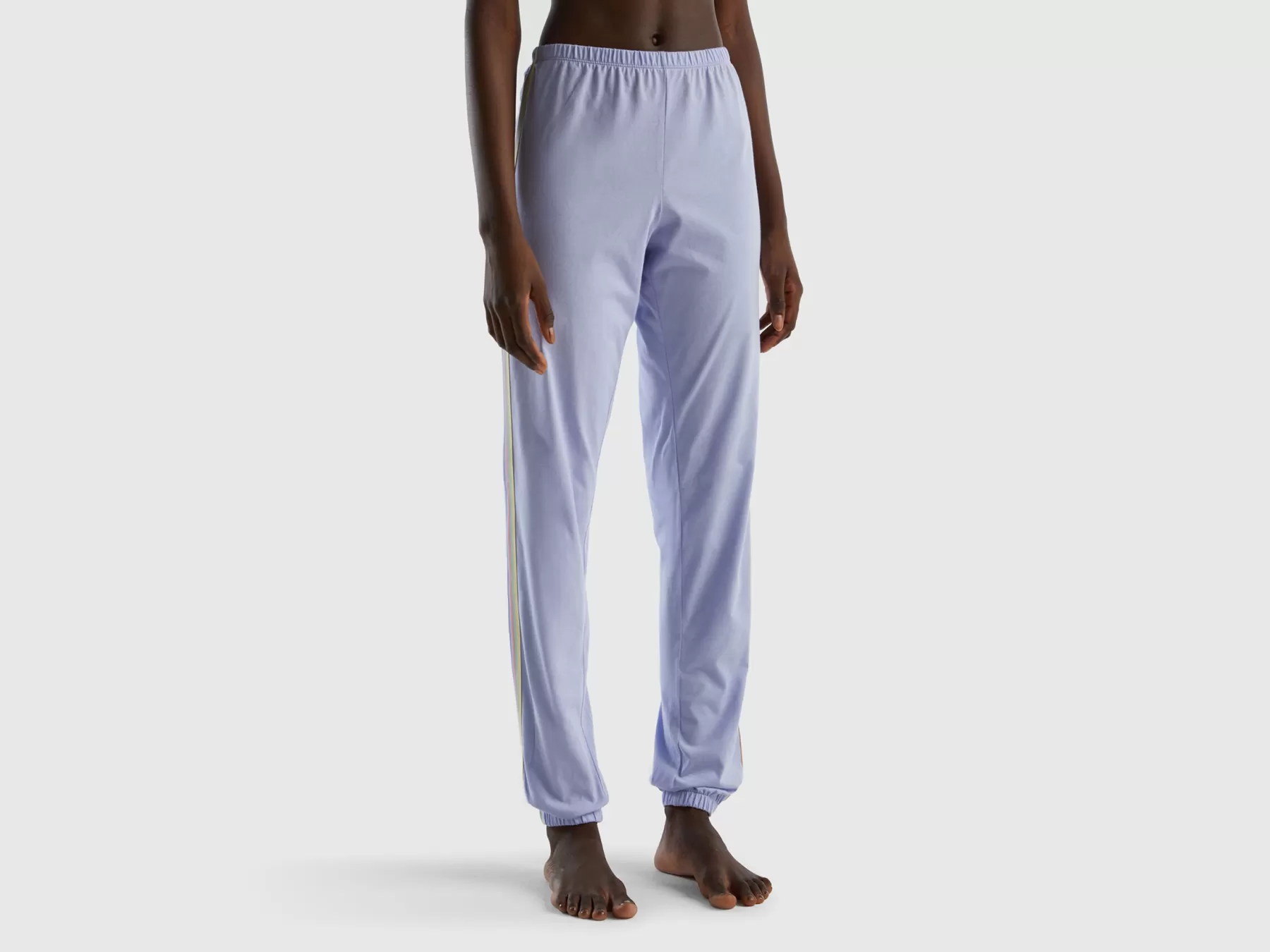 Benetton Pantaloni In Cotone A Fibra Lunga Lavanda Best Sale