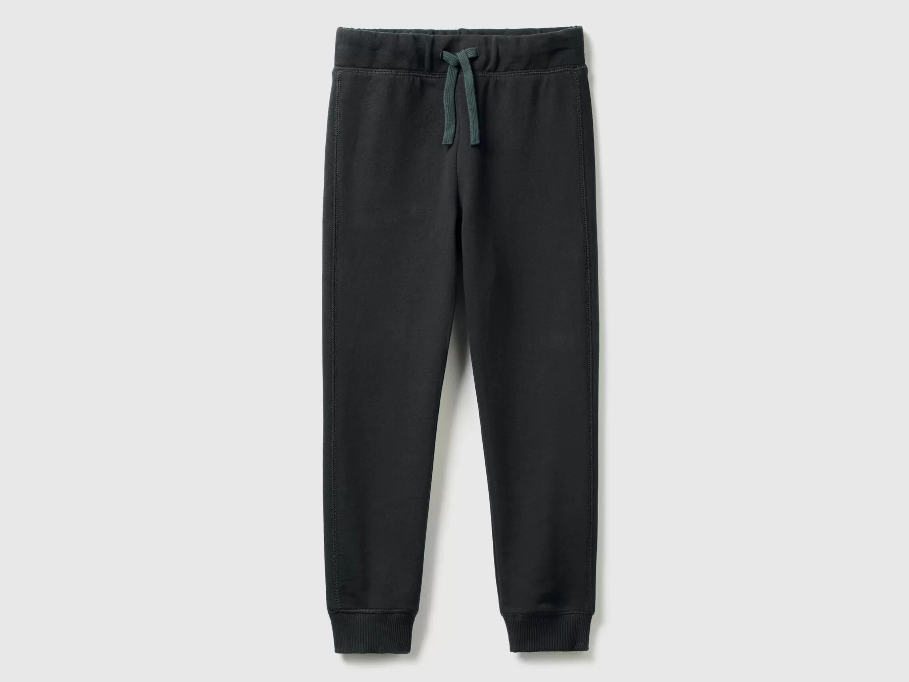 Benetton Pantaloni In Felpa 100% Cotone Nero Clearance