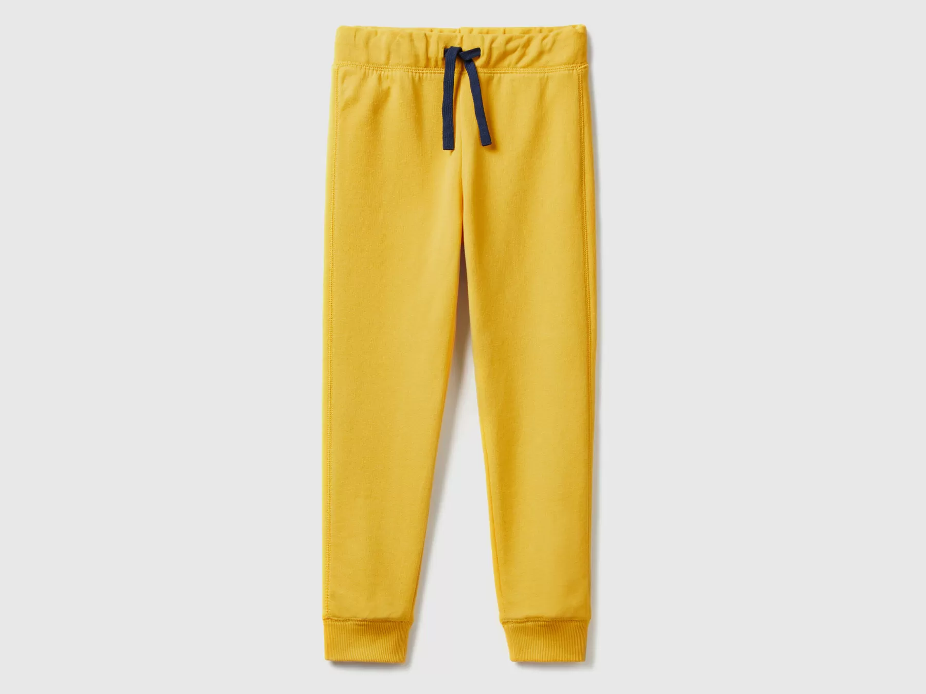 Benetton Pantaloni In Felpa 100% Cotone Giallo Best Sale