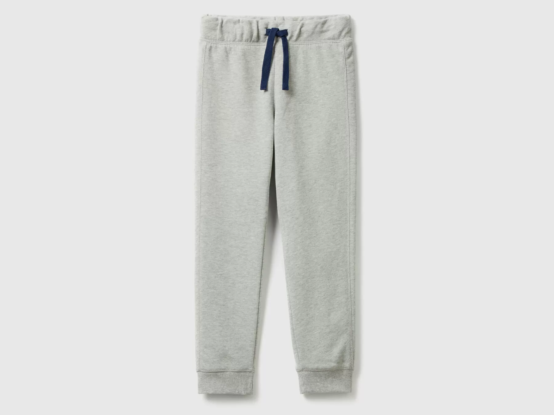 Benetton Pantaloni In Felpa 100% Cotone Grigio Chiaro Cheap