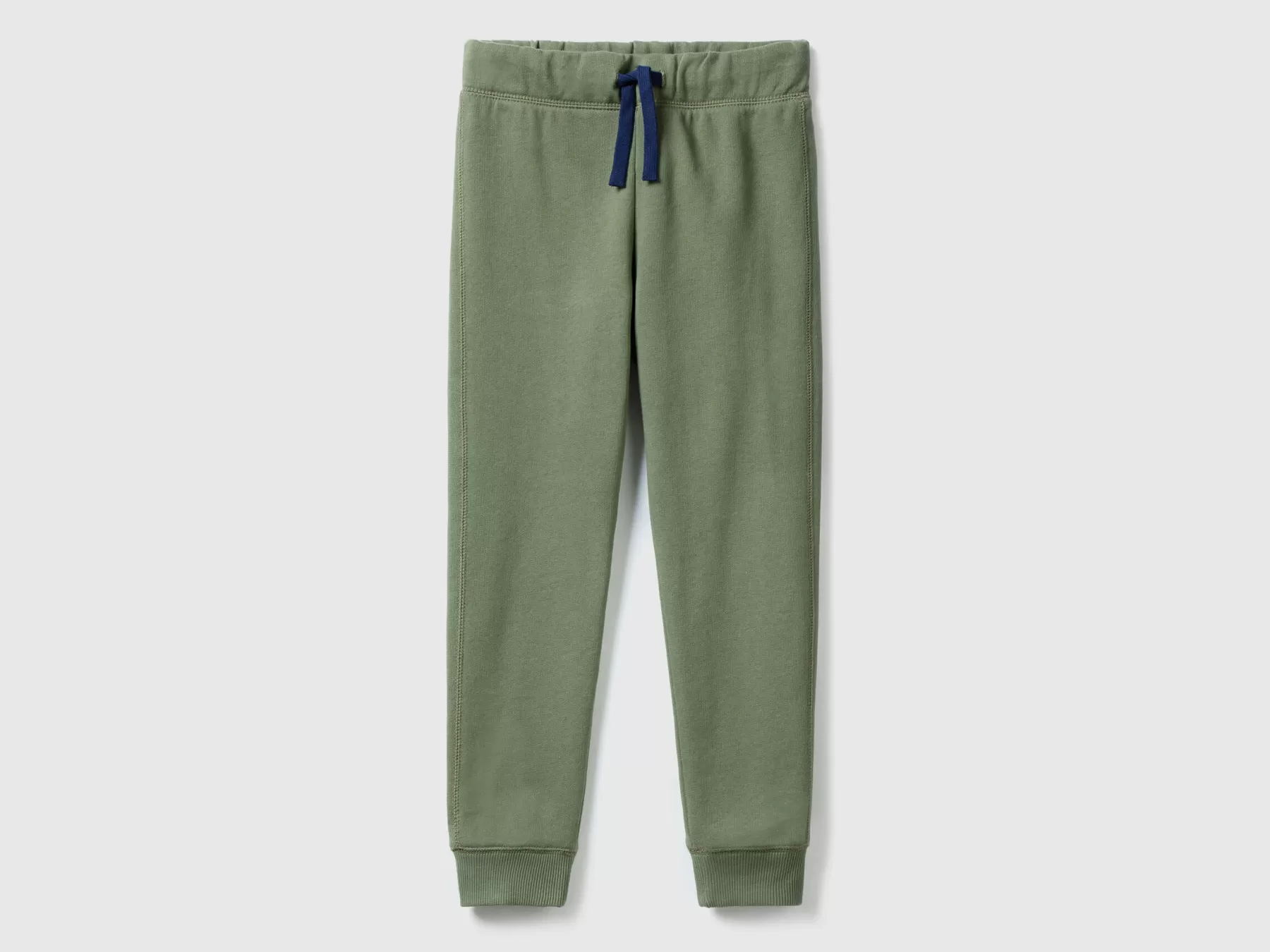 Benetton Pantaloni In Felpa 100% Cotone Verde Militare Cheap