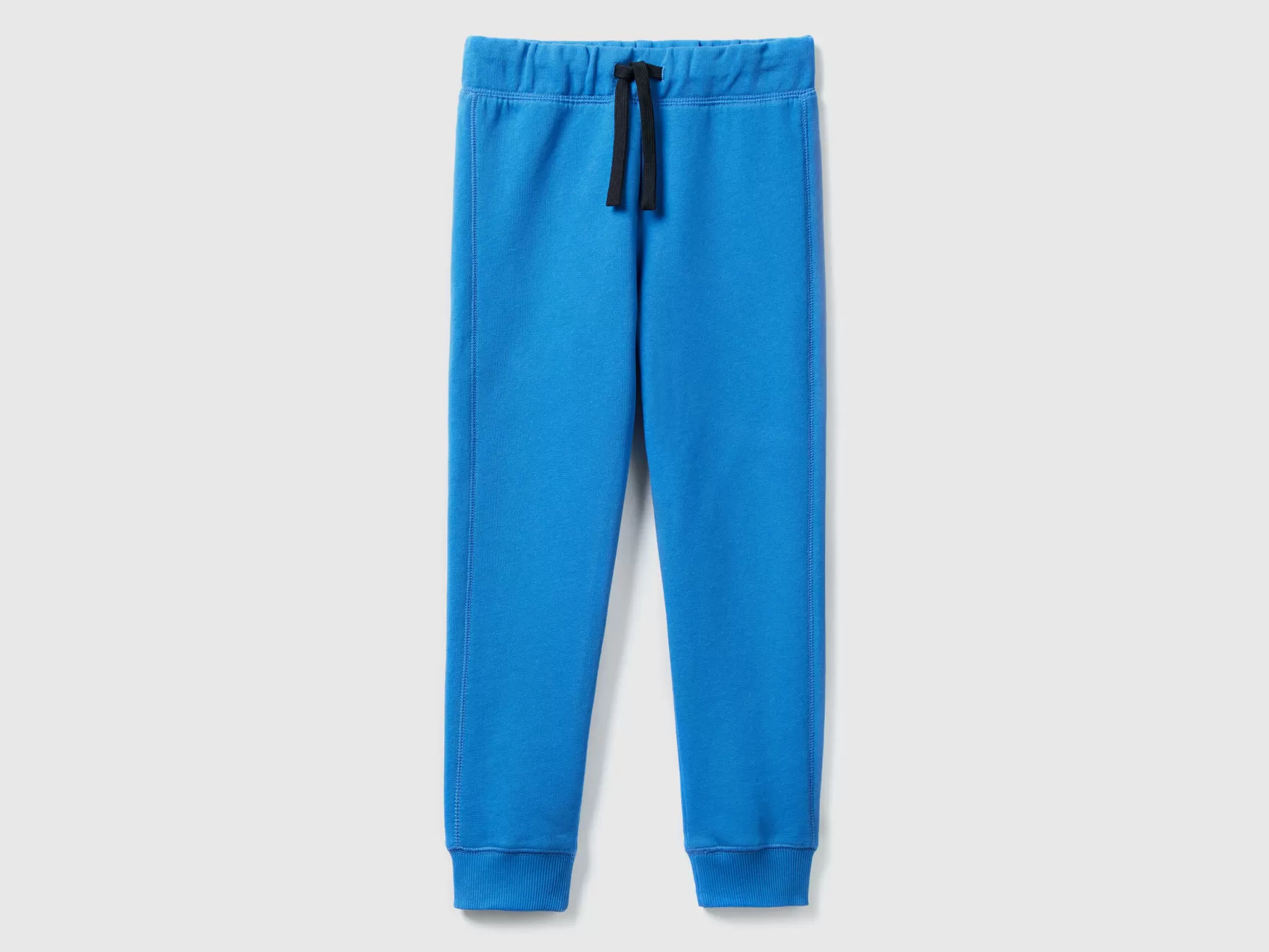 Benetton Pantaloni In Felpa 100% Cotone Bluette Cheap