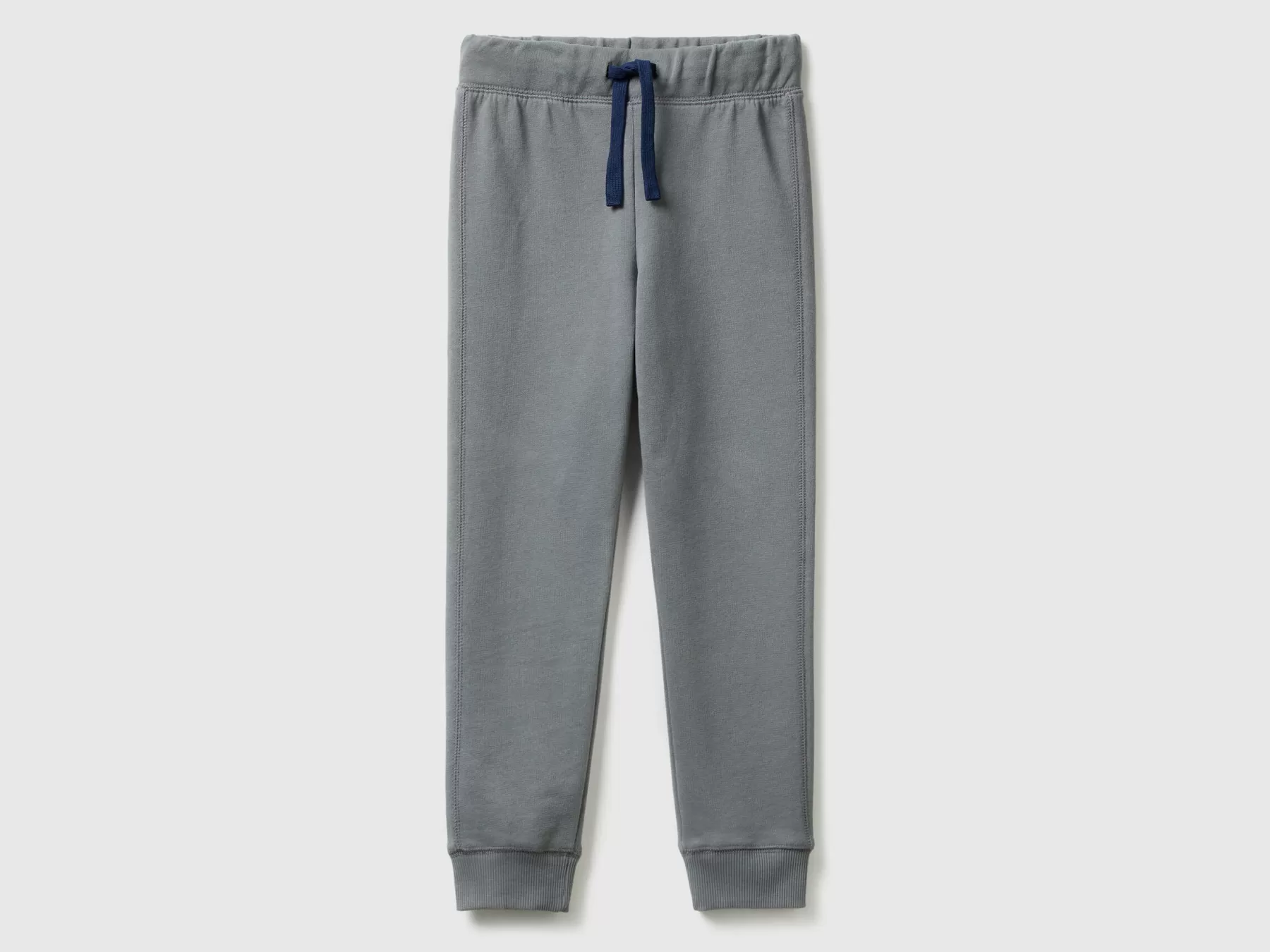 Benetton Pantaloni In Felpa 100% Cotone Grigio Scuro Sale