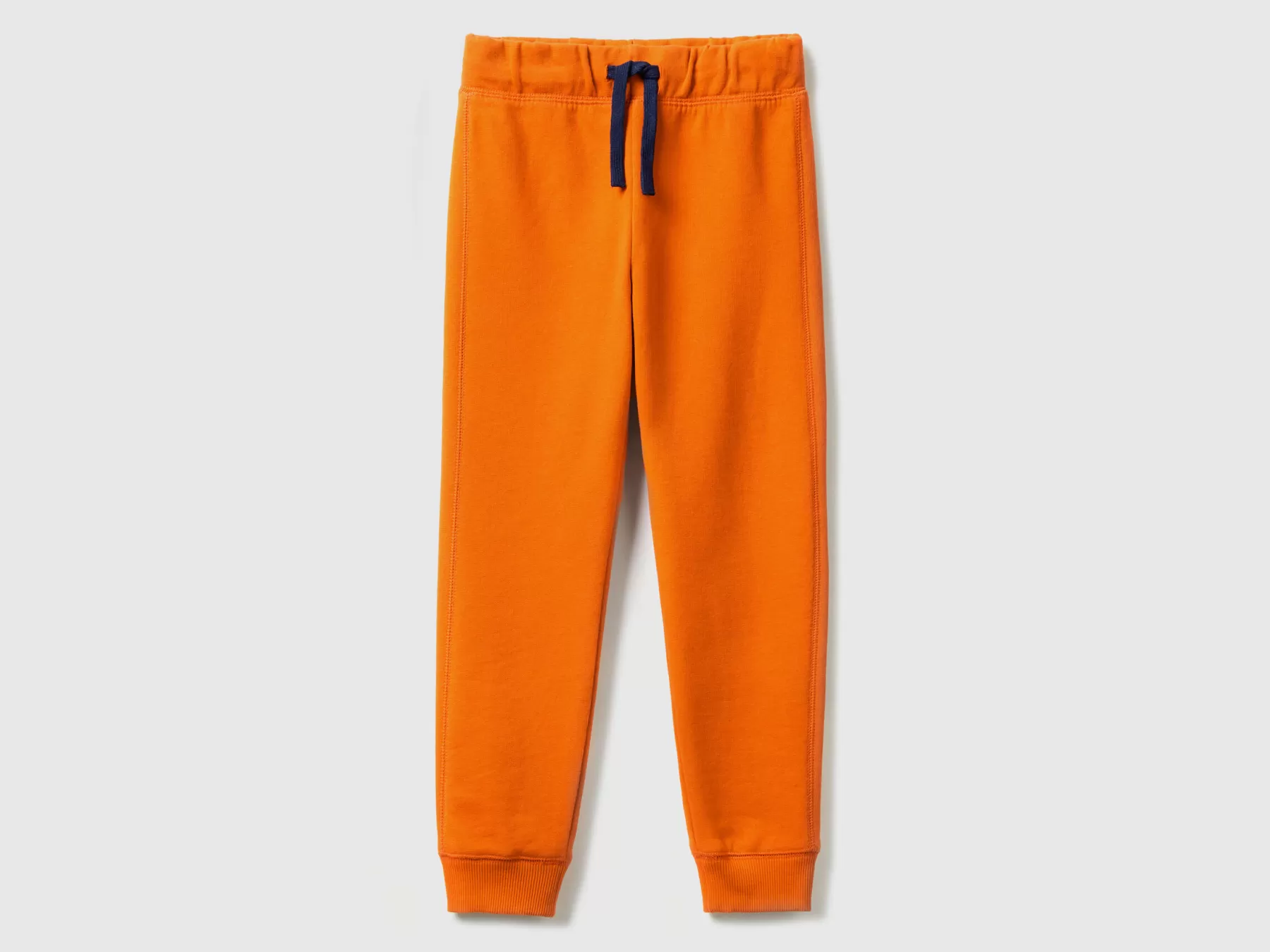 Benetton Pantaloni In Felpa 100% Cotone Arancione Hot