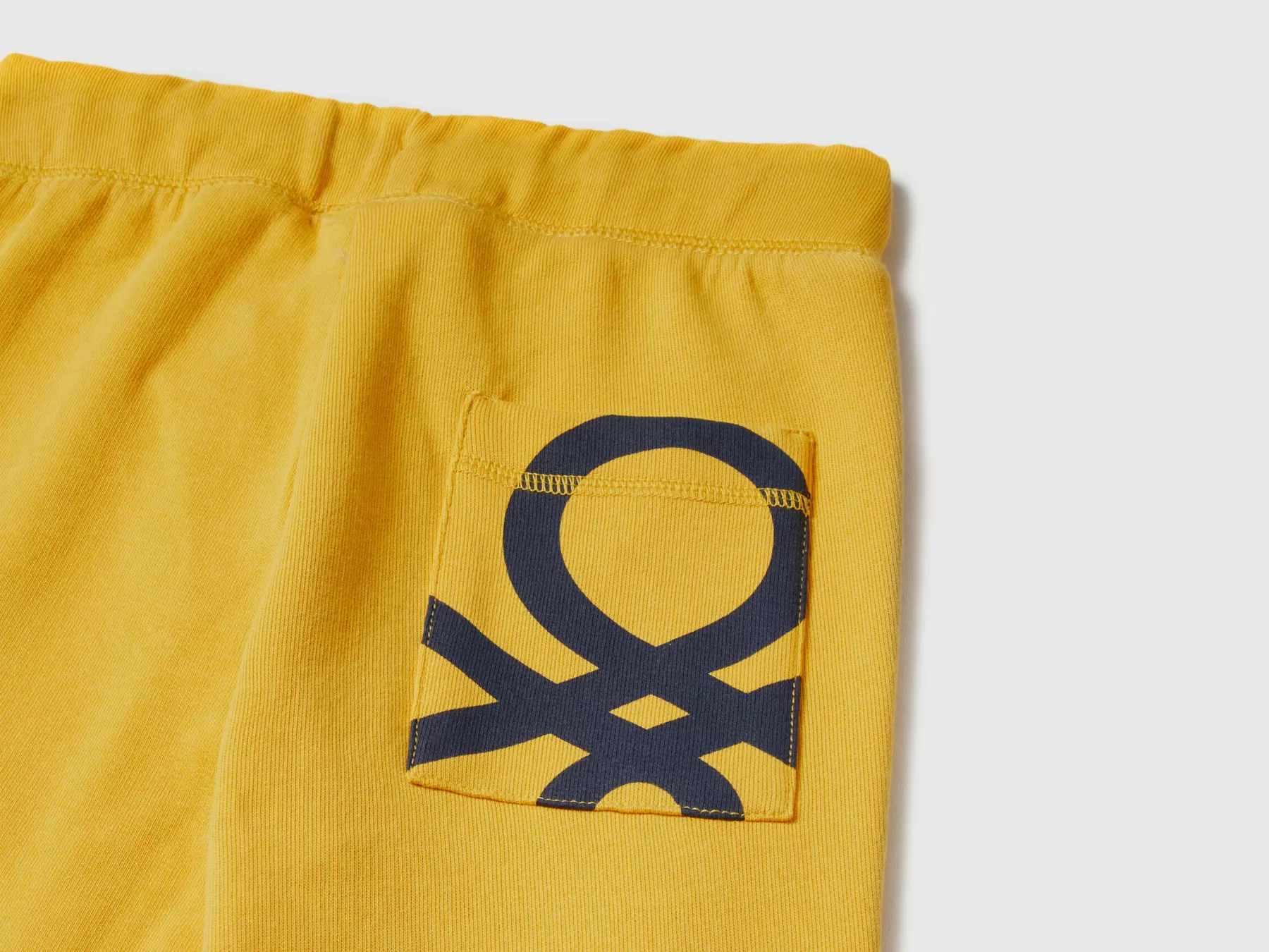 Benetton Pantaloni In Felpa 100% Cotone Giallo Best Sale