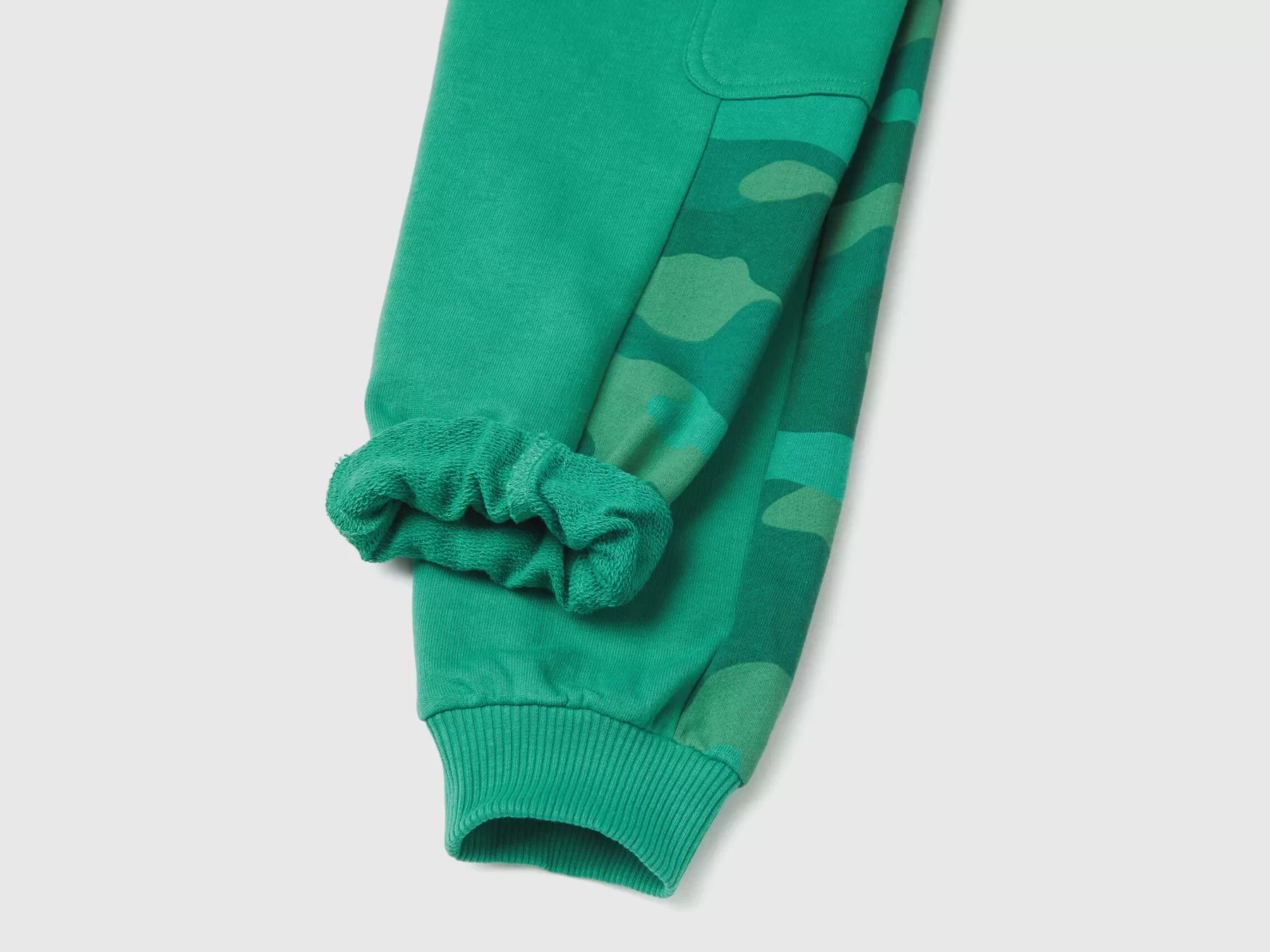 Benetton Pantaloni In Felpa Con Bande Camouflage Verde Scuro Best