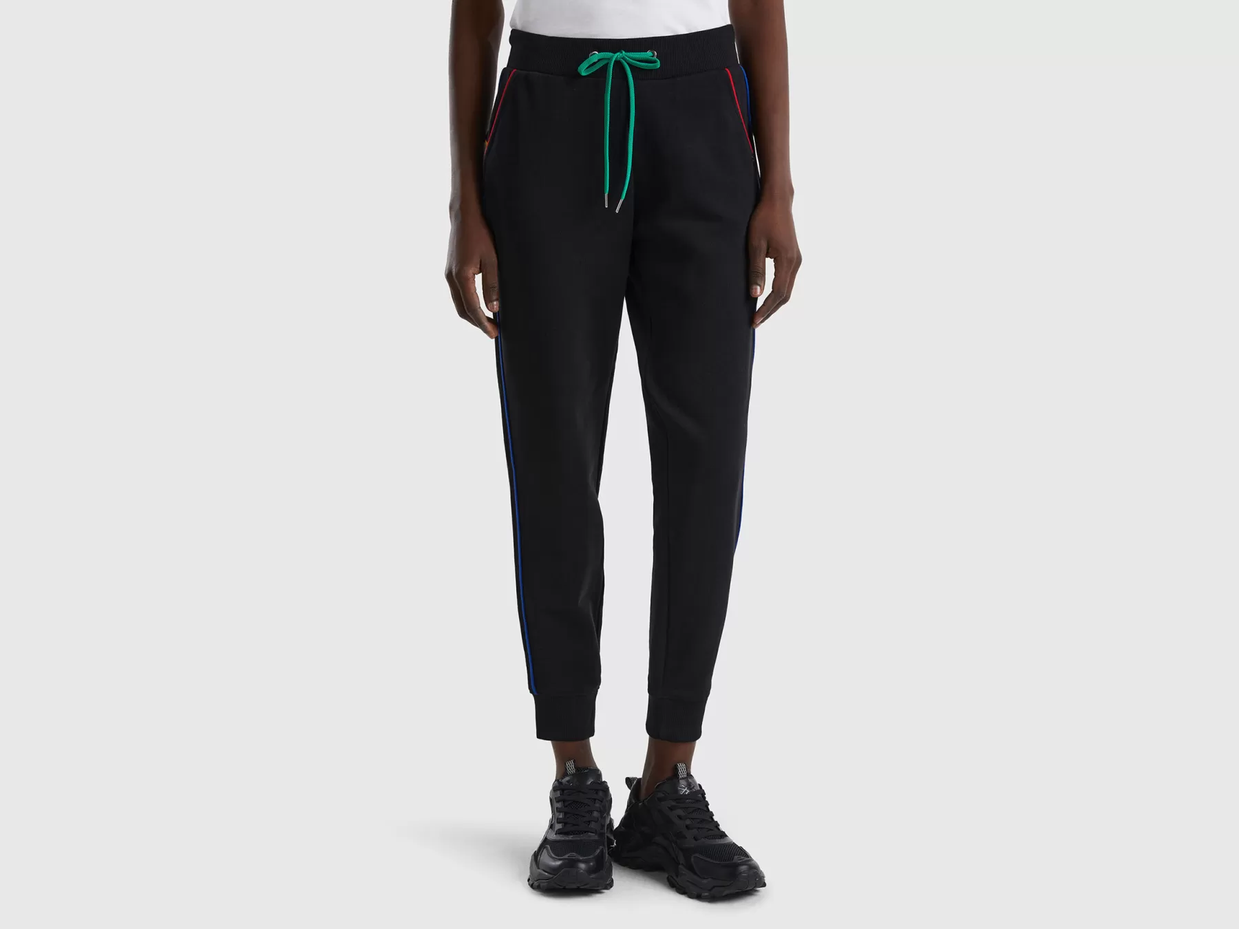 Benetton Pantaloni In Felpa Con Coulisse Nero Store