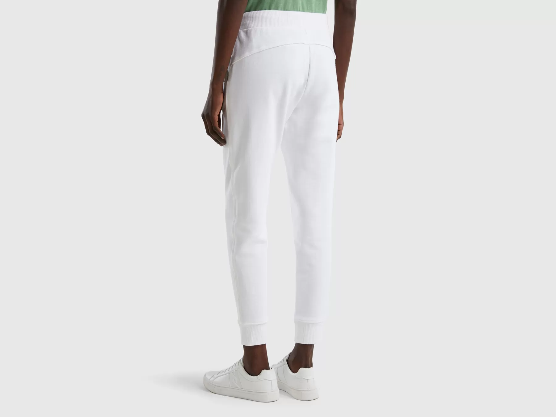 Benetton Pantaloni In Felpa Con Coulisse Bianco Cheap