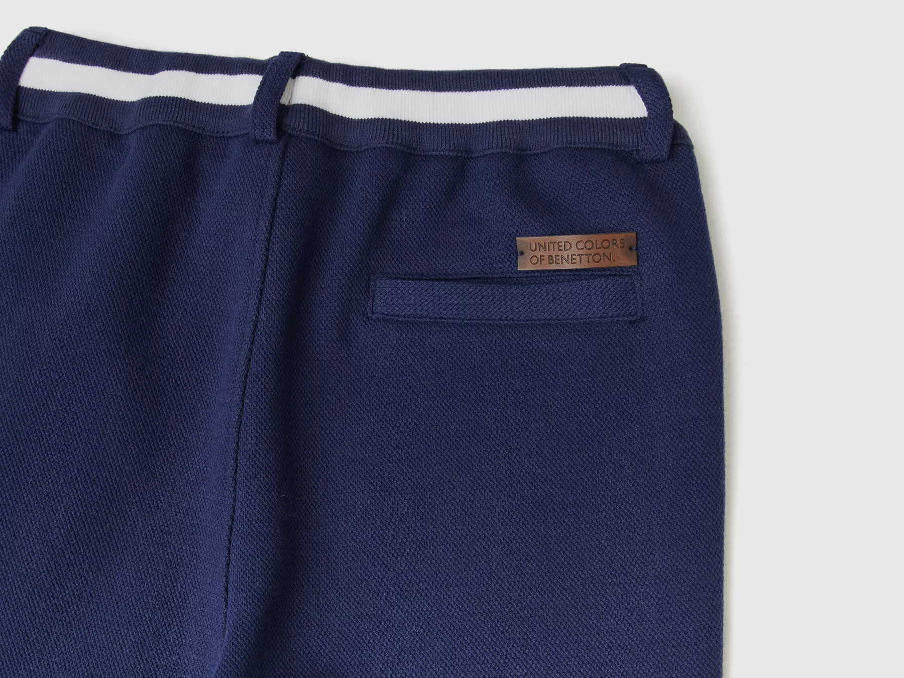 Benetton Pantaloni In Felpa Con Coulisse Blu Scuro New