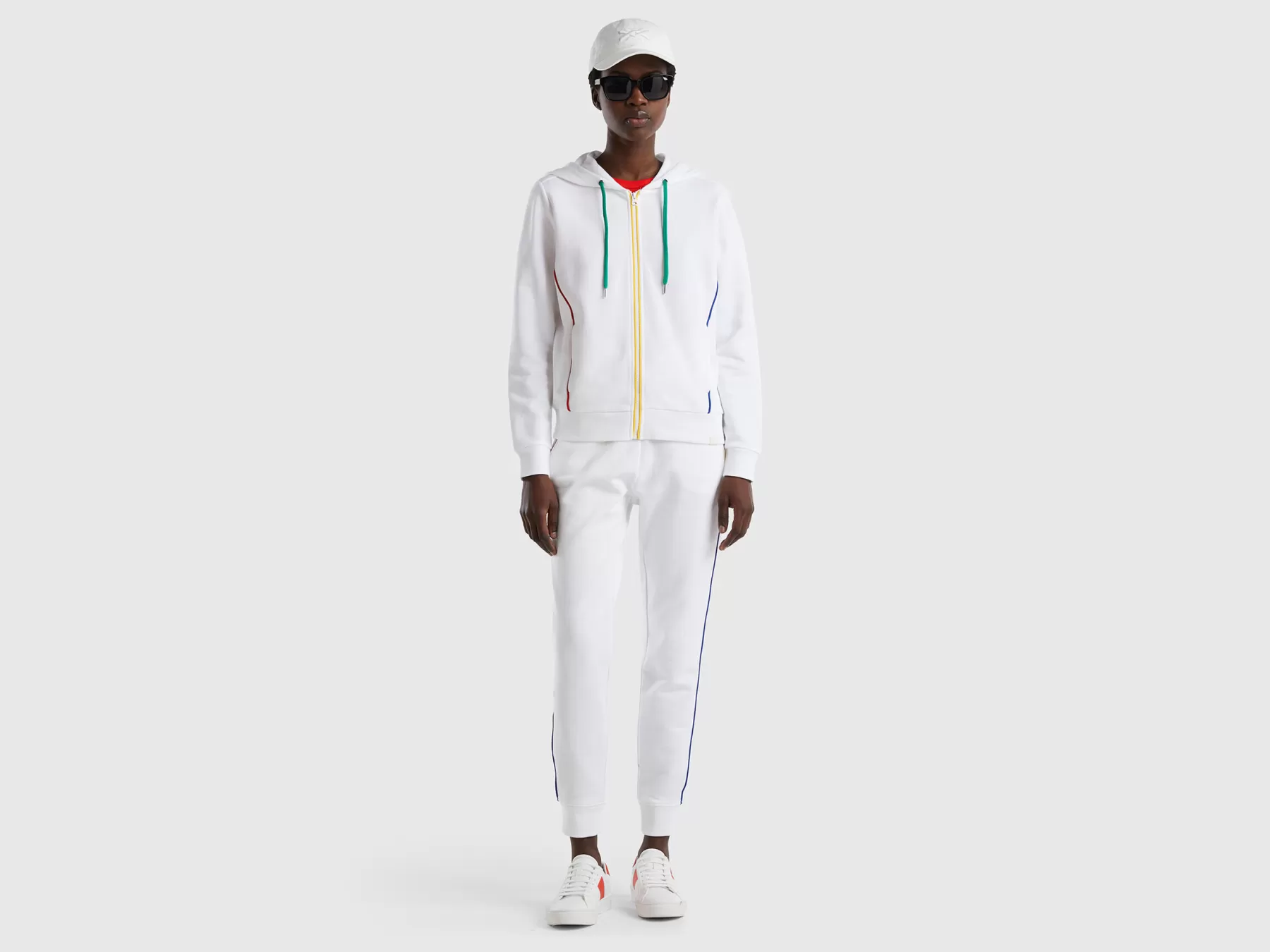 Benetton Pantaloni In Felpa Con Coulisse Bianco Store