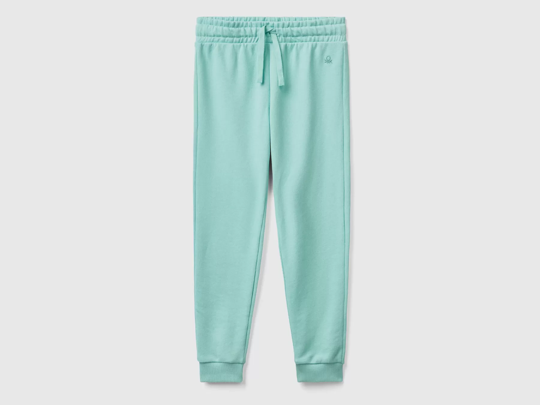 Benetton Pantaloni In Felpa Con Logo Verde Acqua Flash Sale