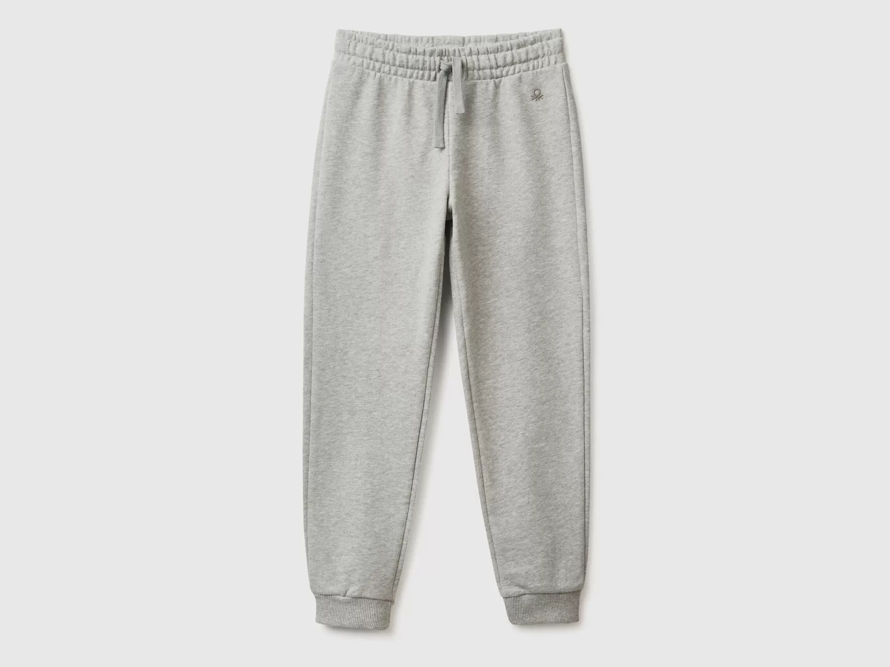 Benetton Pantaloni In Felpa Con Logo Grigio Chiaro Shop