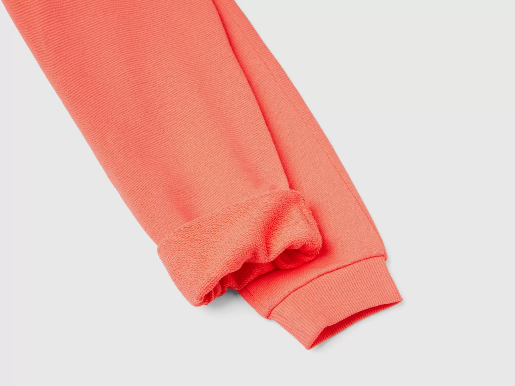 Benetton Pantaloni In Felpa Con Logo Arancione Corallo Store