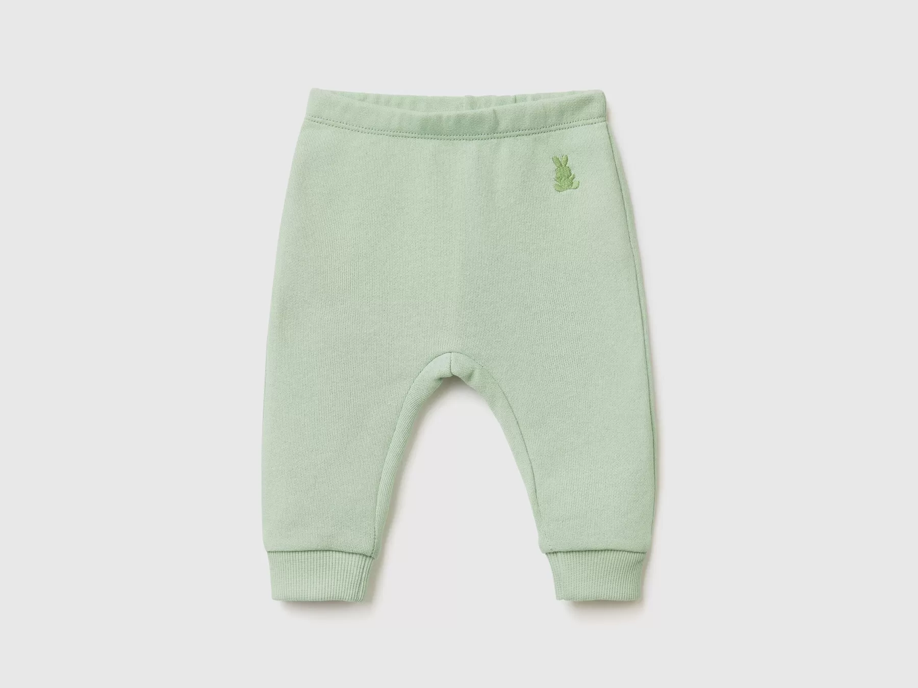 Benetton Pantaloni In Felpa Di Cotone Biologico Verde Chiaro Discount