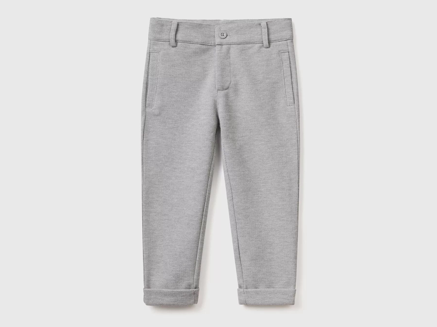 Benetton Pantaloni In Felpa Di Misto Cotone Grigio Chiaro Flash Sale