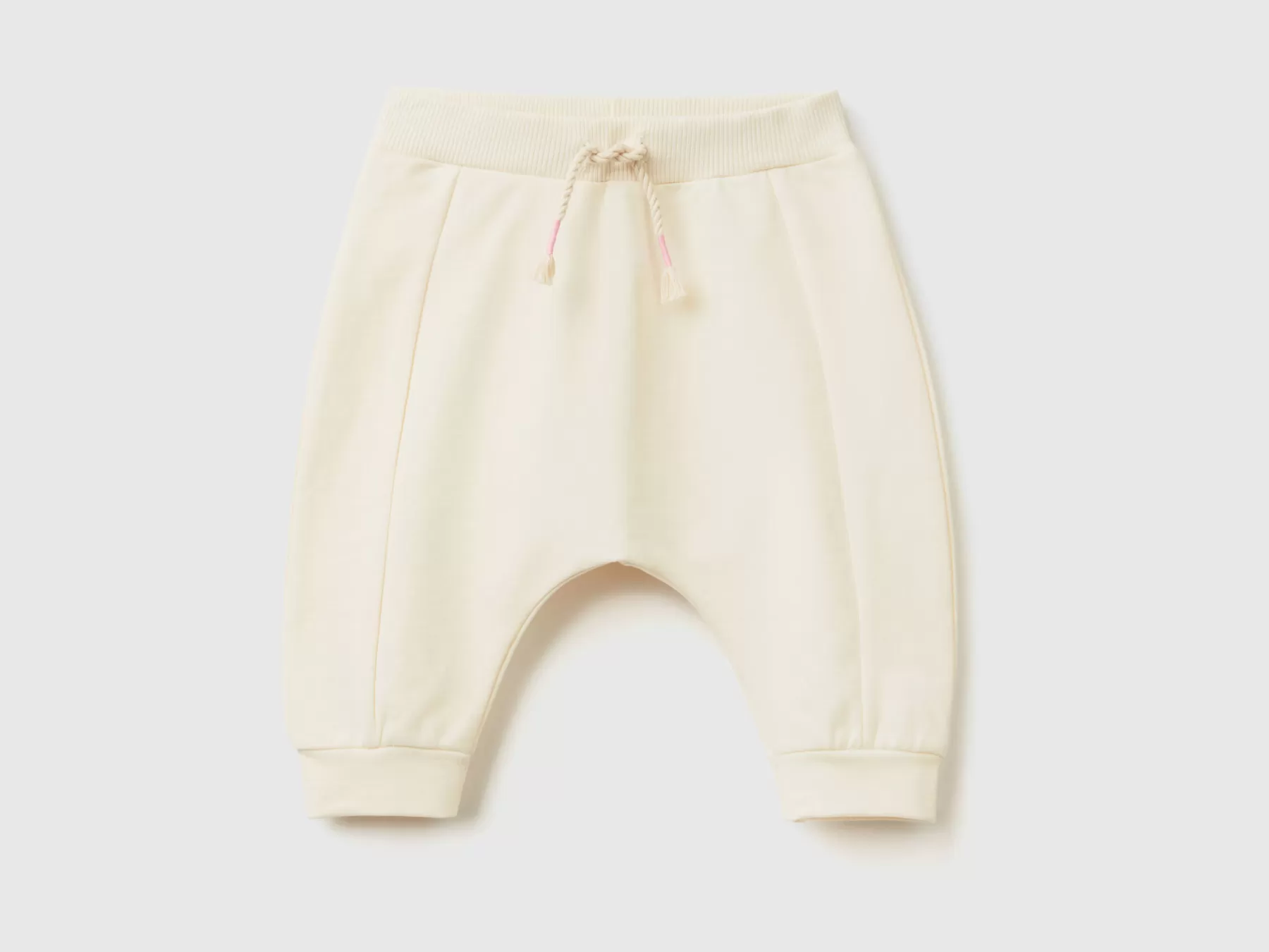 Benetton Pantaloni In Felpa Leggera Bianco Panna Cheap