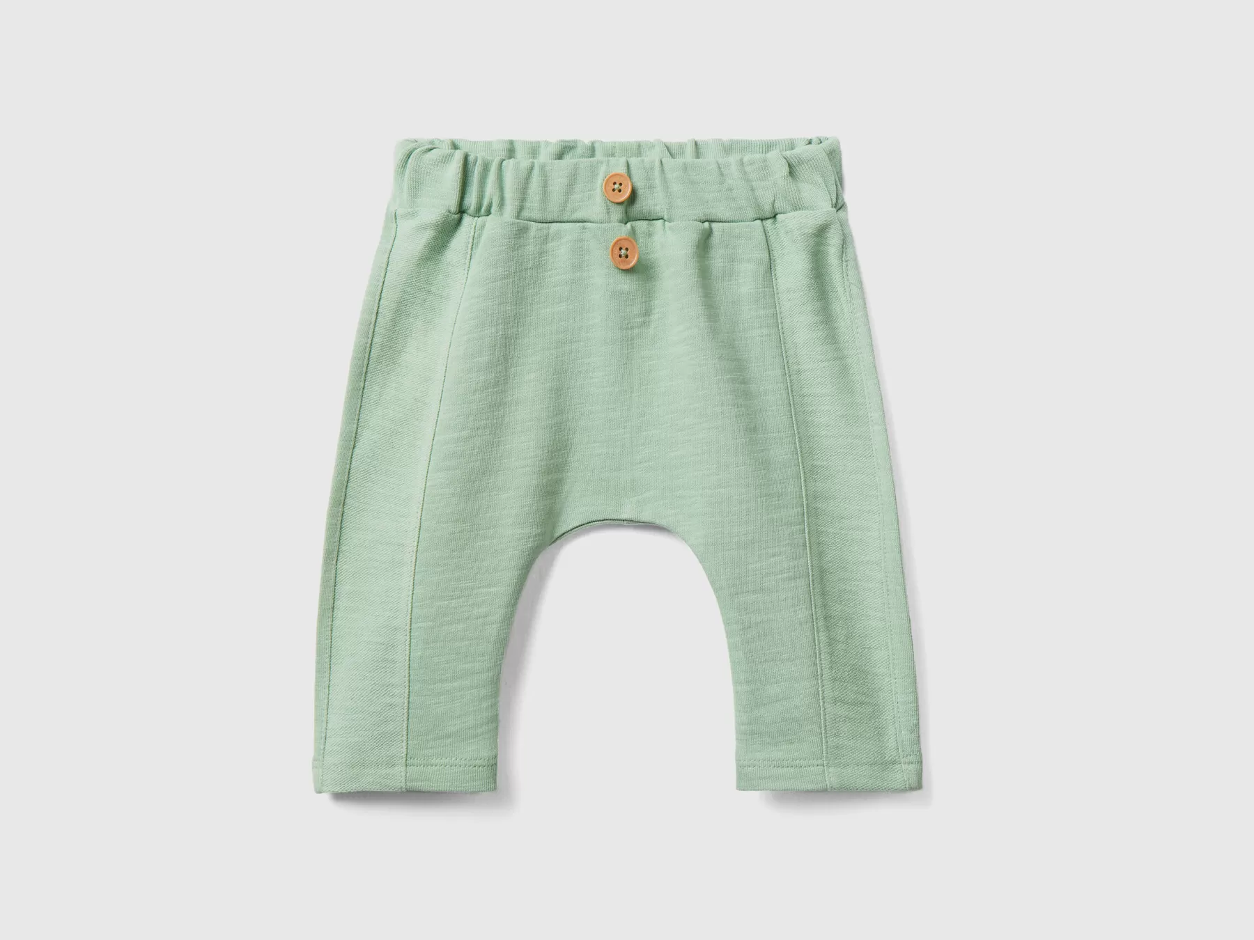 Benetton Pantaloni In Felpa Leggera Verde Chiaro New