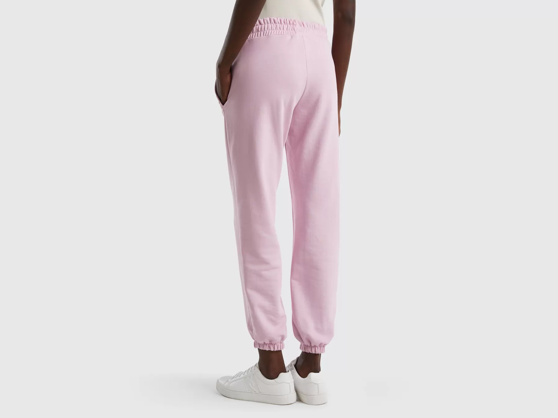 Benetton Pantaloni In Felpa Loose Fit Rosa Flash Sale