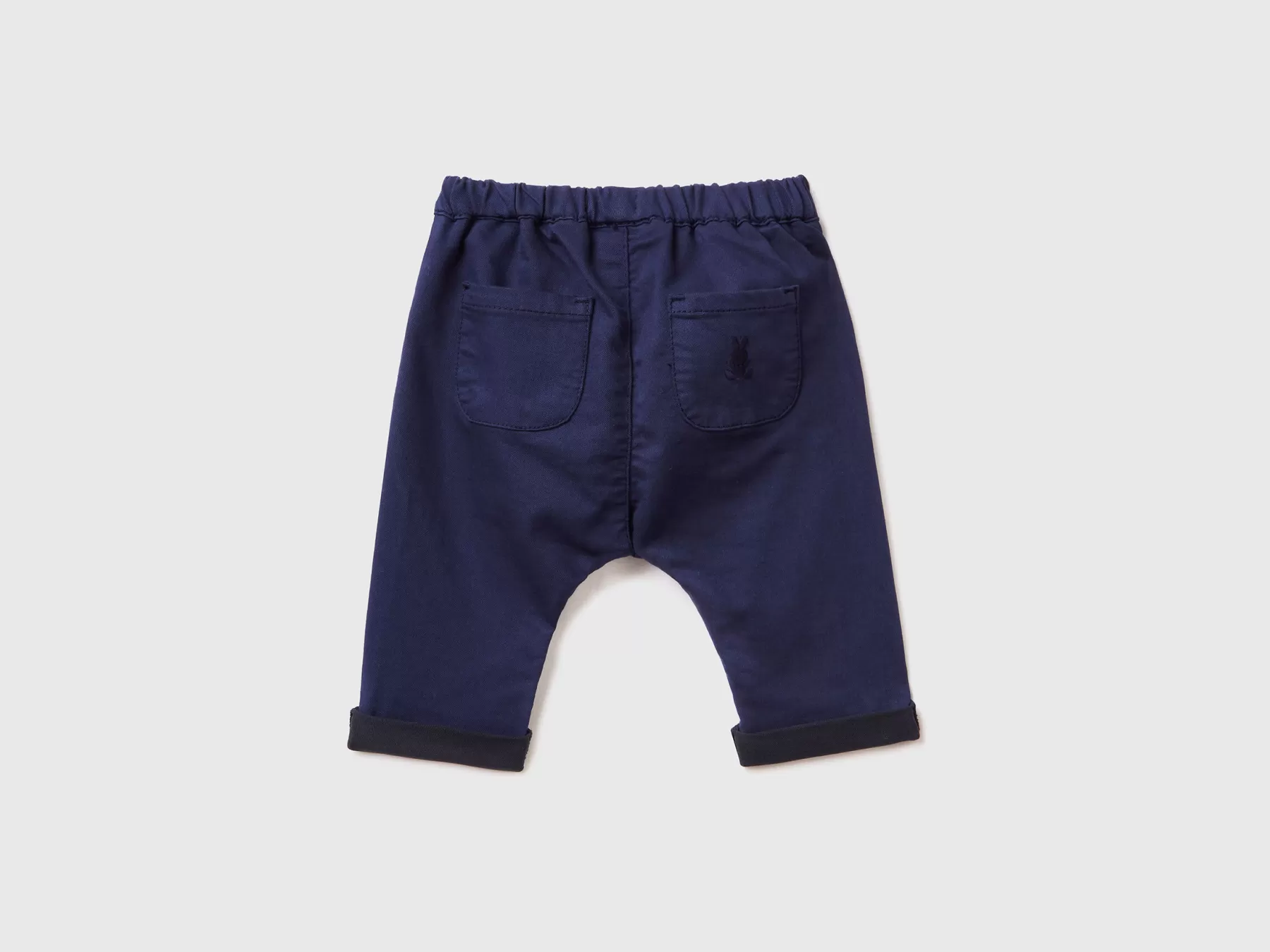 Benetton Pantaloni In Misto Cotone Stretch Blu Scuro Cheap