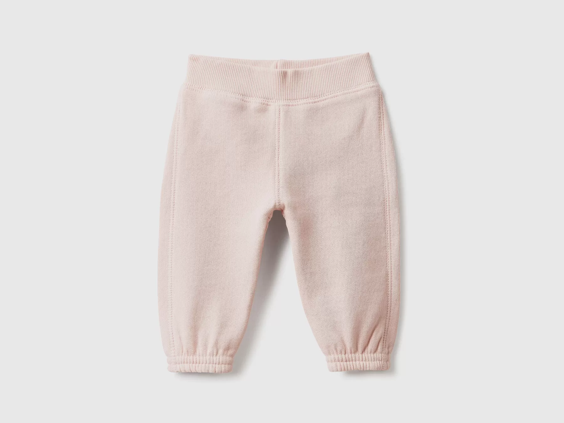 Benetton Pantaloni In Morbida Felpa Con Ricamo Rosa Tenue Sale