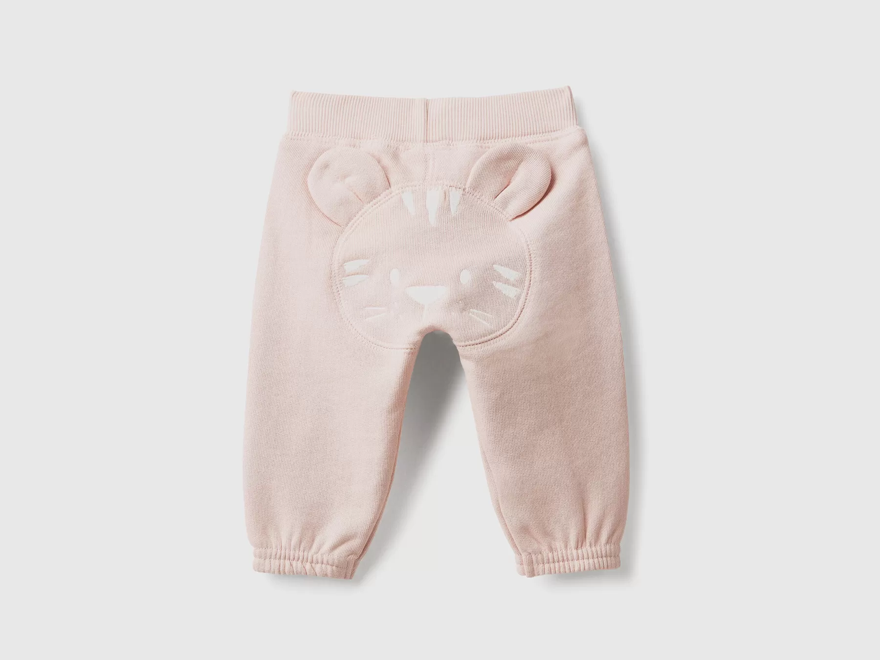 Benetton Pantaloni In Morbida Felpa Con Ricamo Rosa Tenue Sale