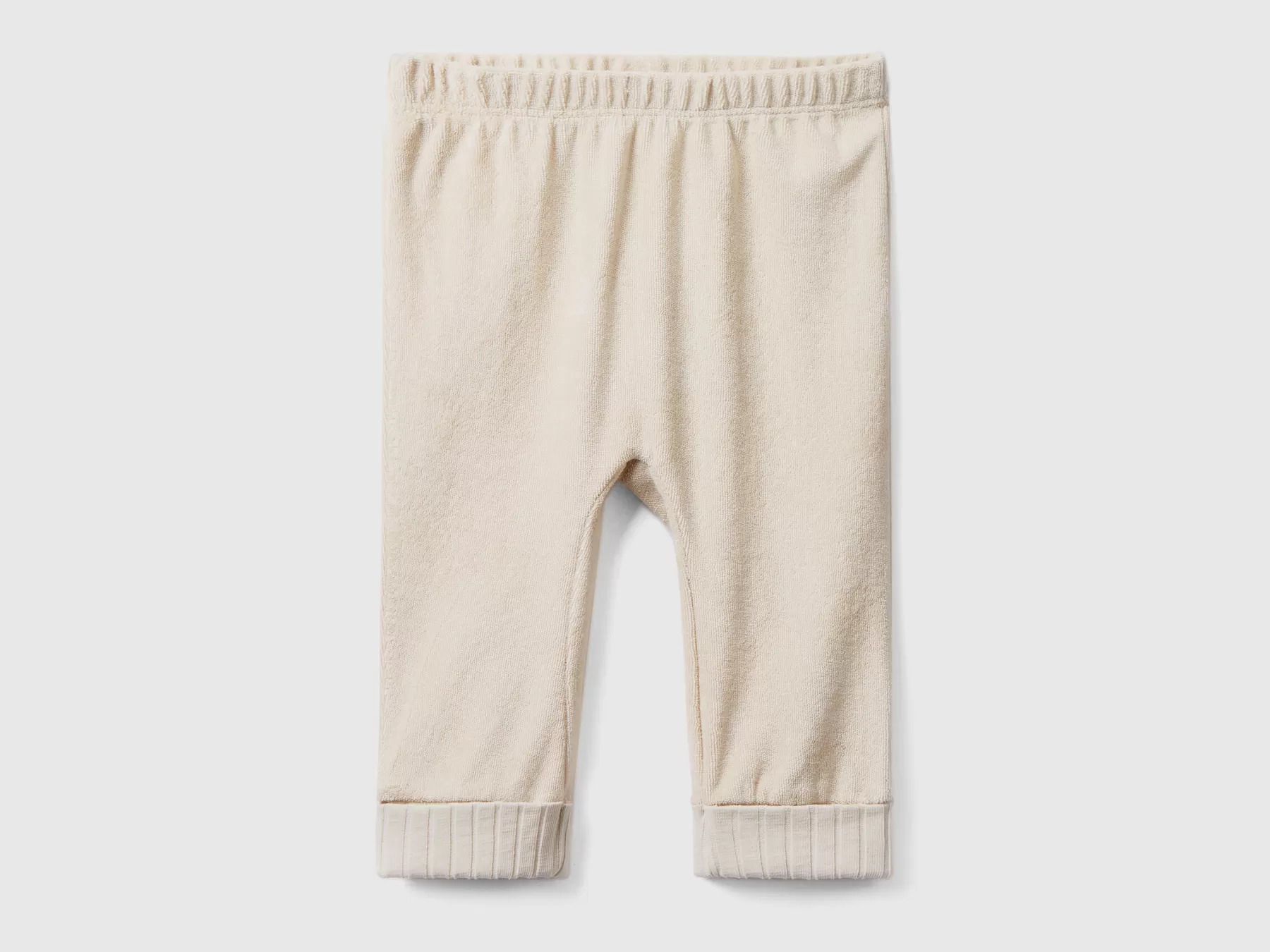 Benetton Pantaloni In Spugna Con Elastico Beige Hot