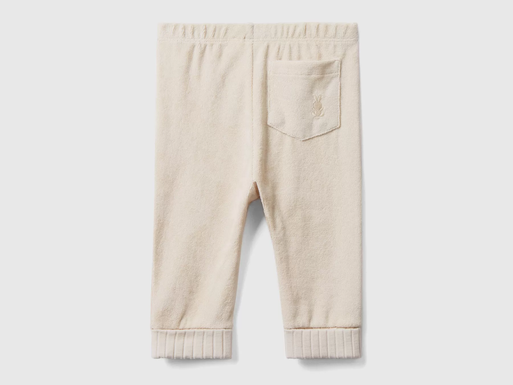 Benetton Pantaloni In Spugna Con Elastico Beige Hot