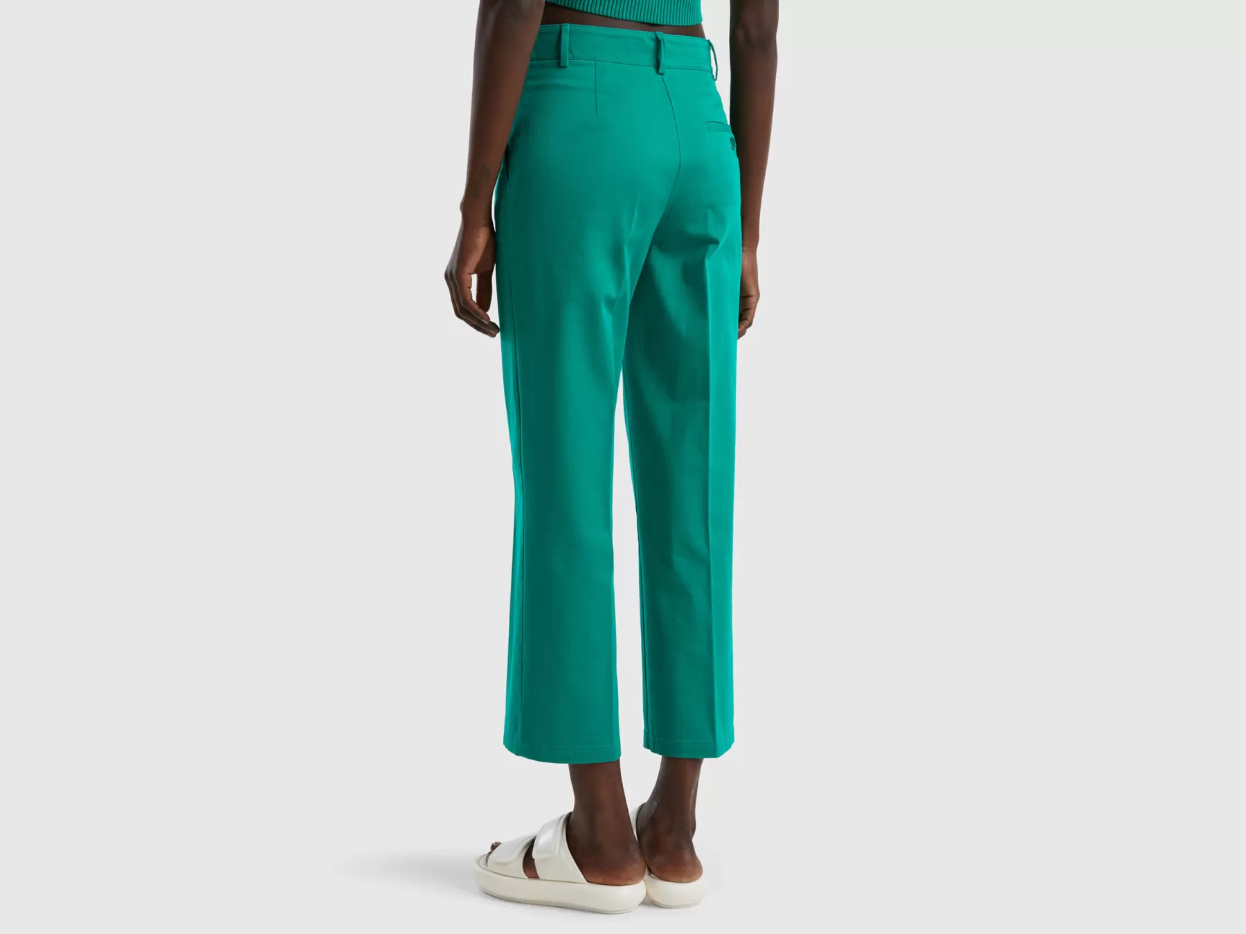 Benetton Pantaloni In Twill Verde Best