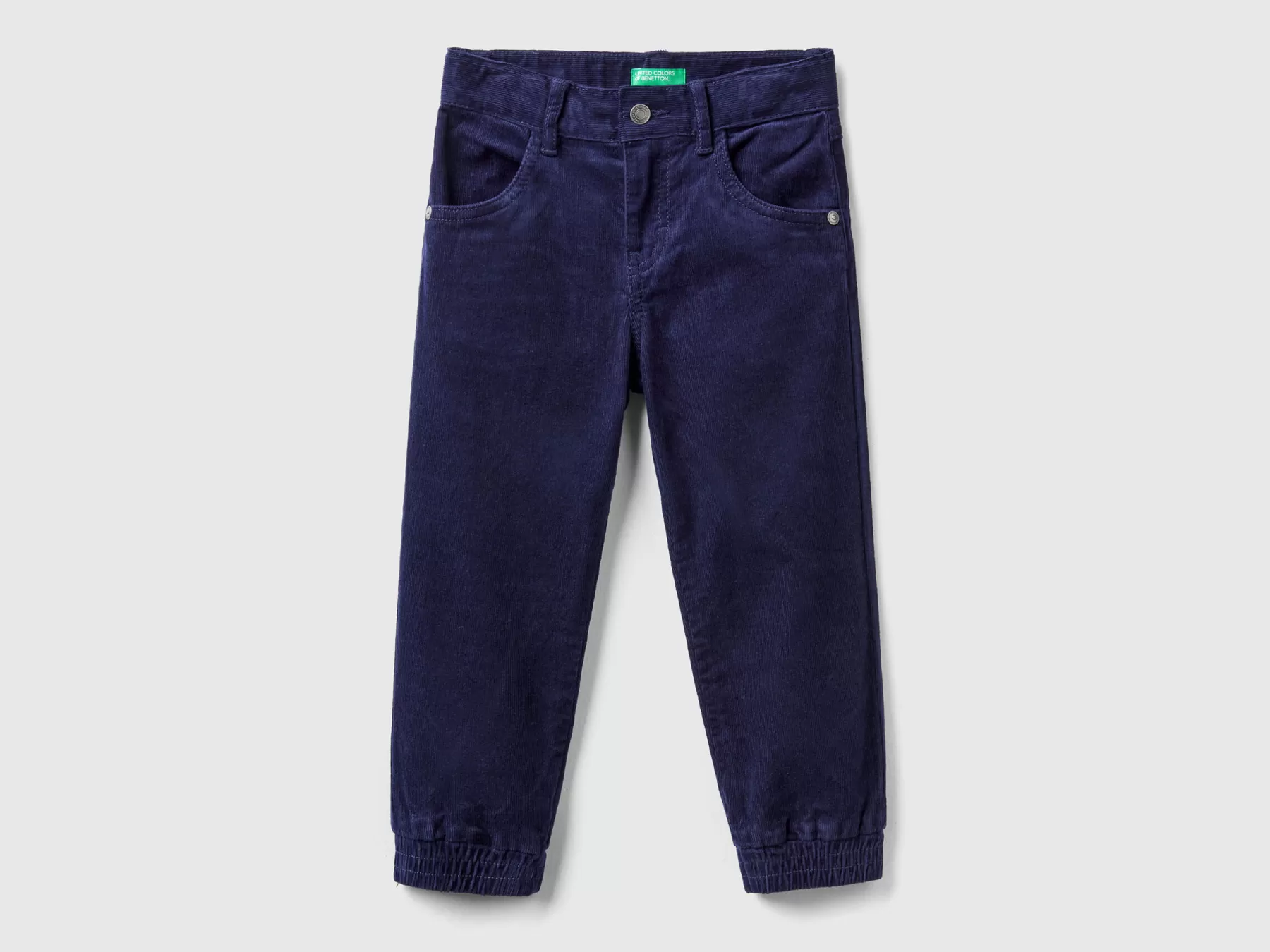 Benetton Pantaloni In Velluto Stretch Blu Scuro Outlet