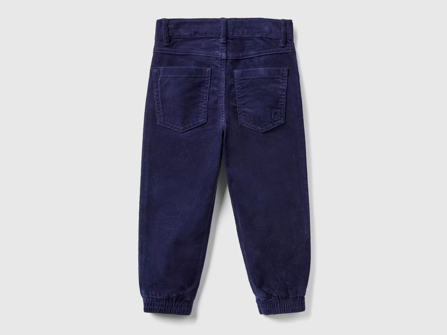 Benetton Pantaloni In Velluto Stretch Blu Scuro Outlet