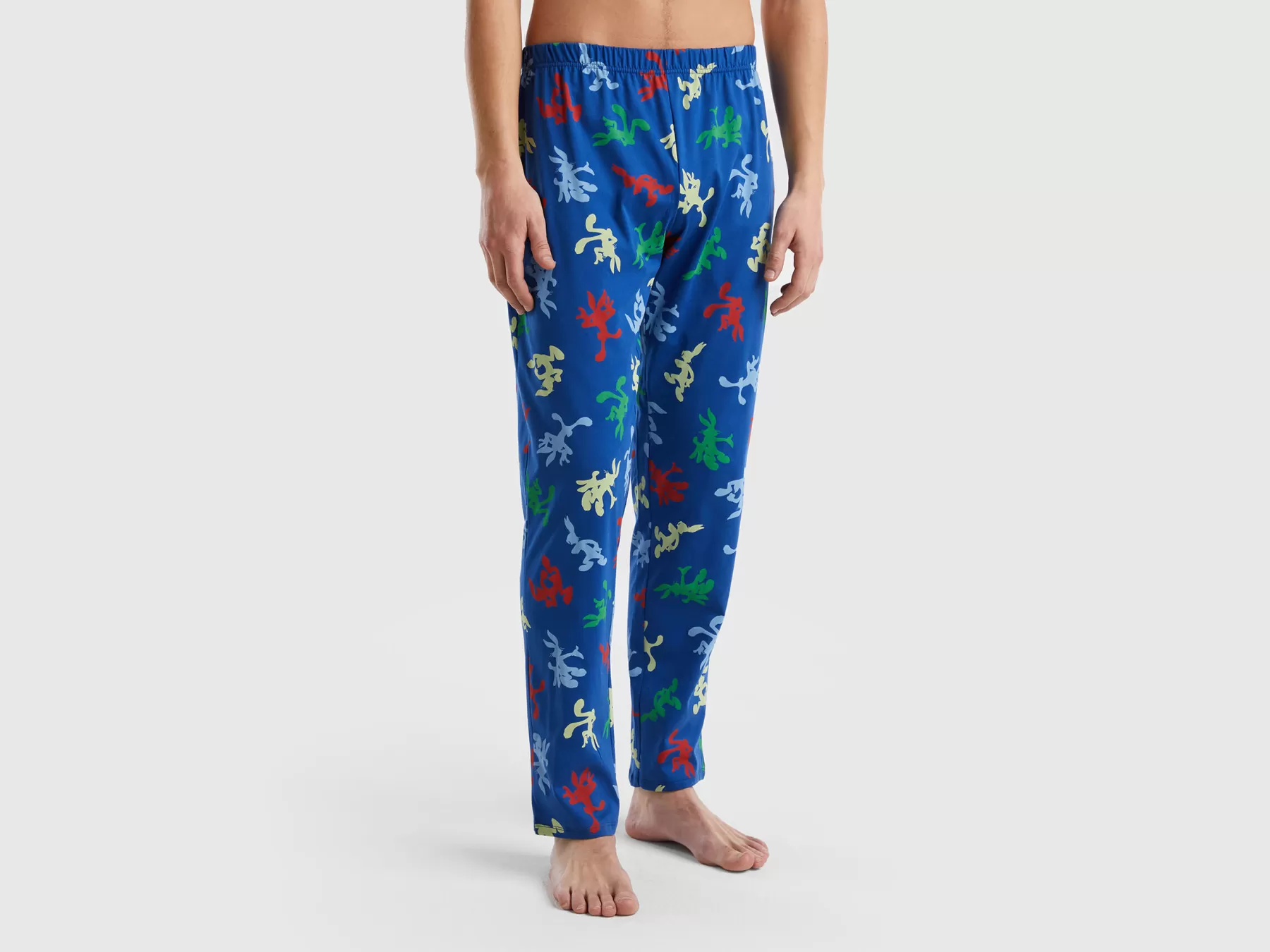 Benetton Pantaloni Lunghi Bugs Bunny Bluette Cheap