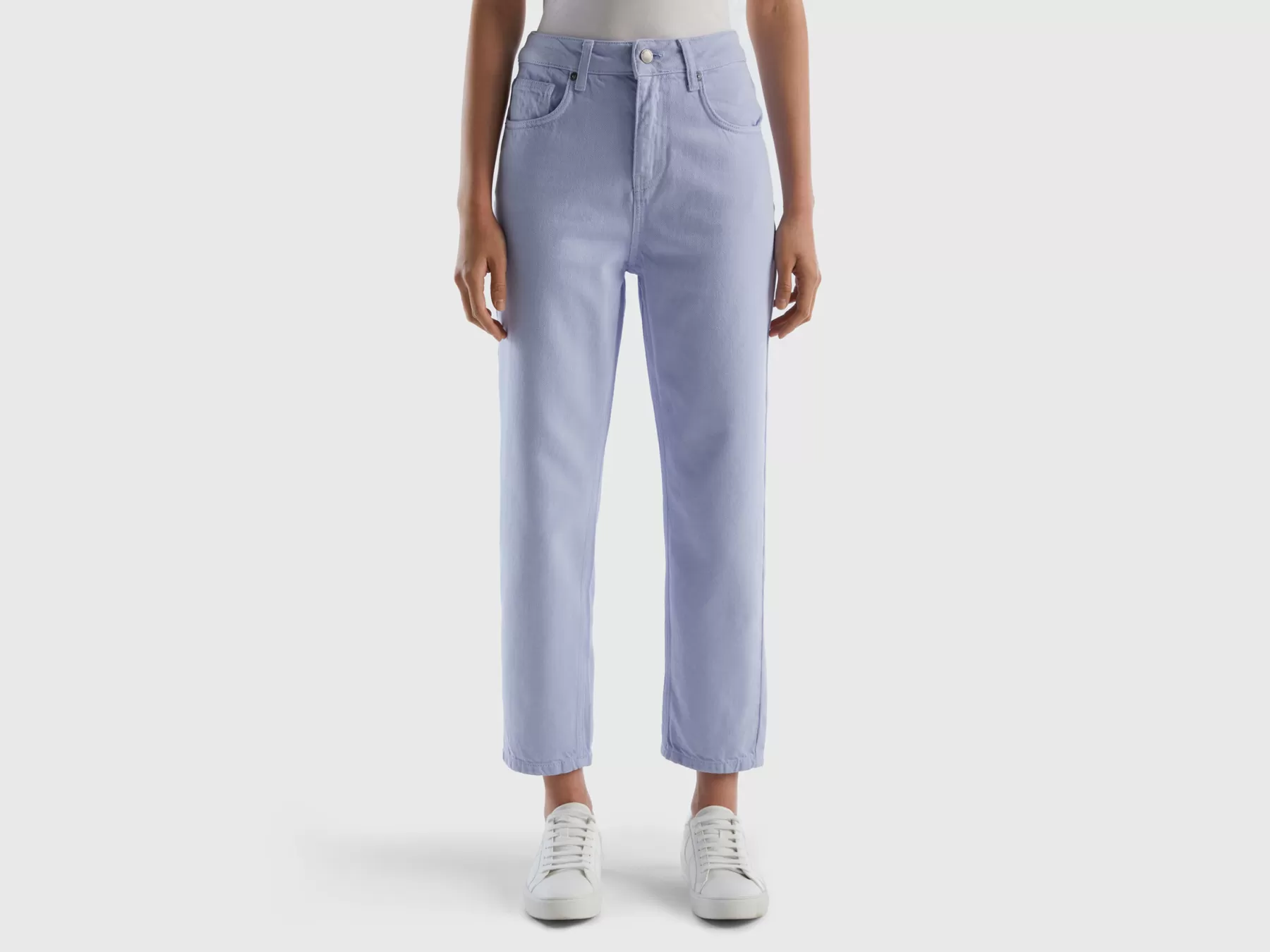 Benetton Pantaloni Lunghi Mom Fit Lavanda Clearance