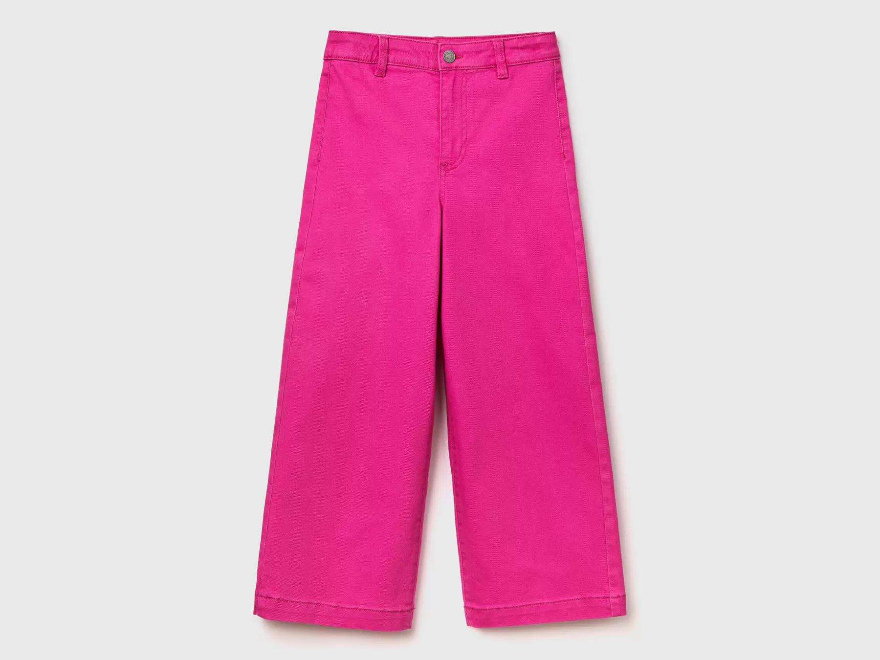 Benetton Pantaloni Palazzo In Cotone Stretch Fucsia Cheap