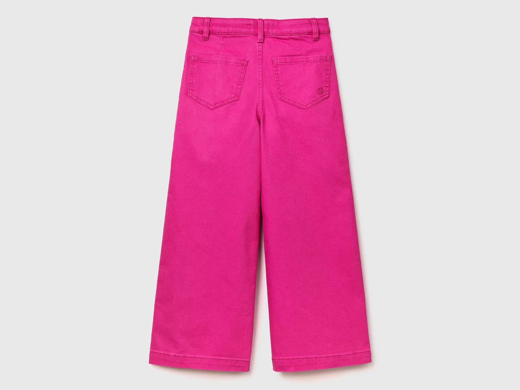 Benetton Pantaloni Palazzo In Cotone Stretch Fucsia Cheap