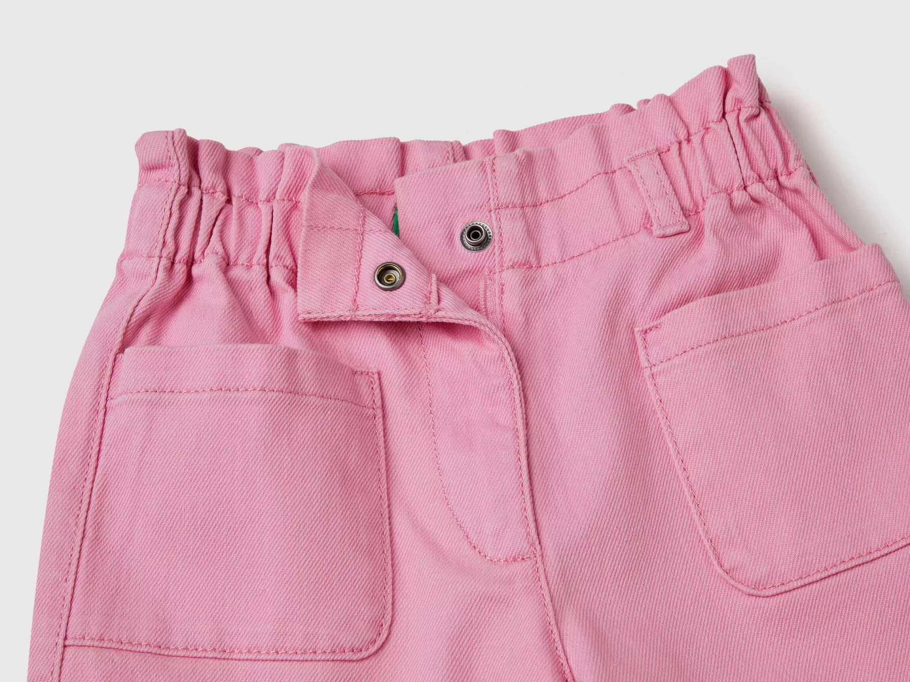 Benetton Pantaloni Paperbag Colorati Rosa Shop