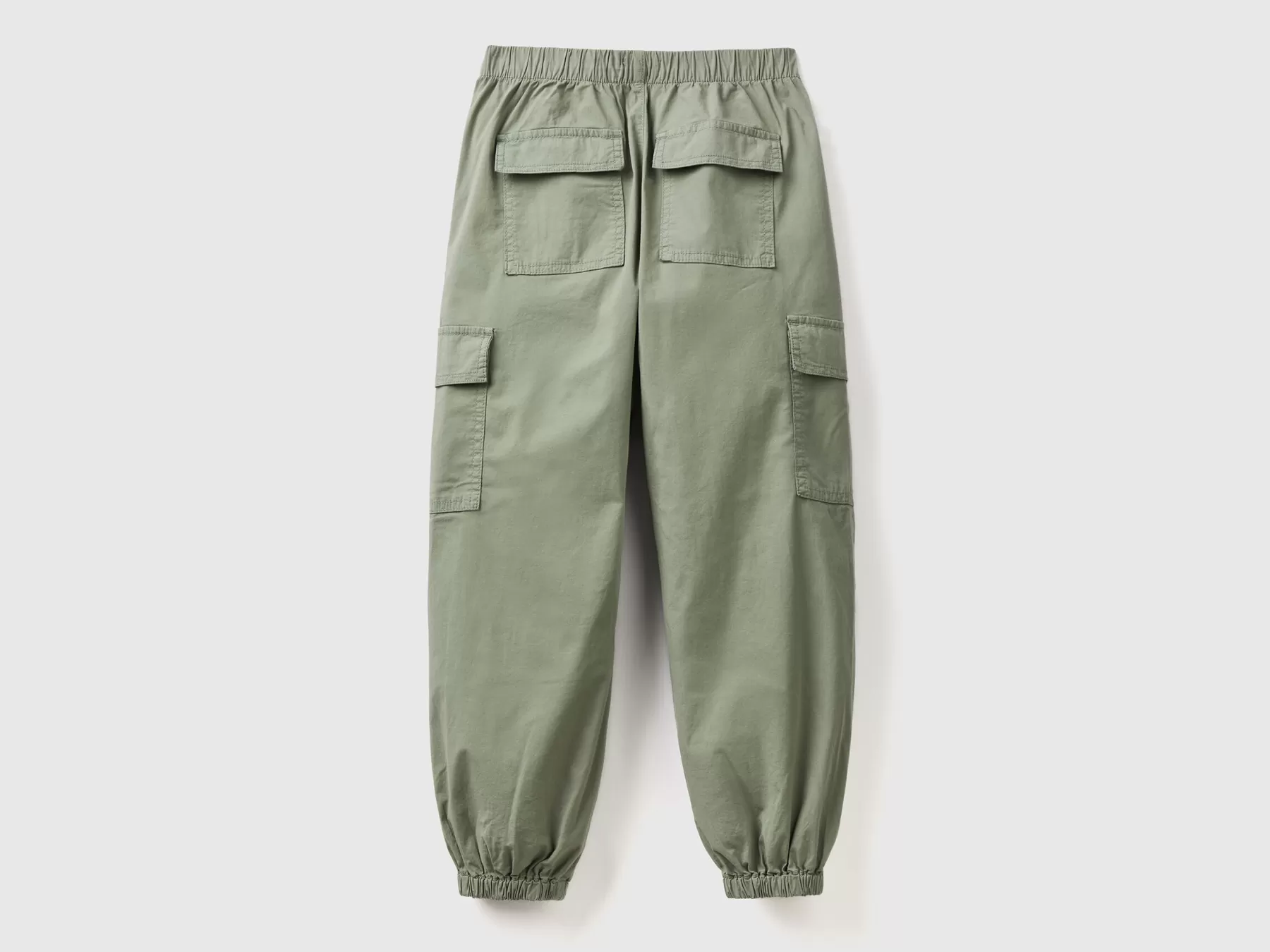 Benetton Pantaloni Parachute Con Tasconi Verde Militare Best