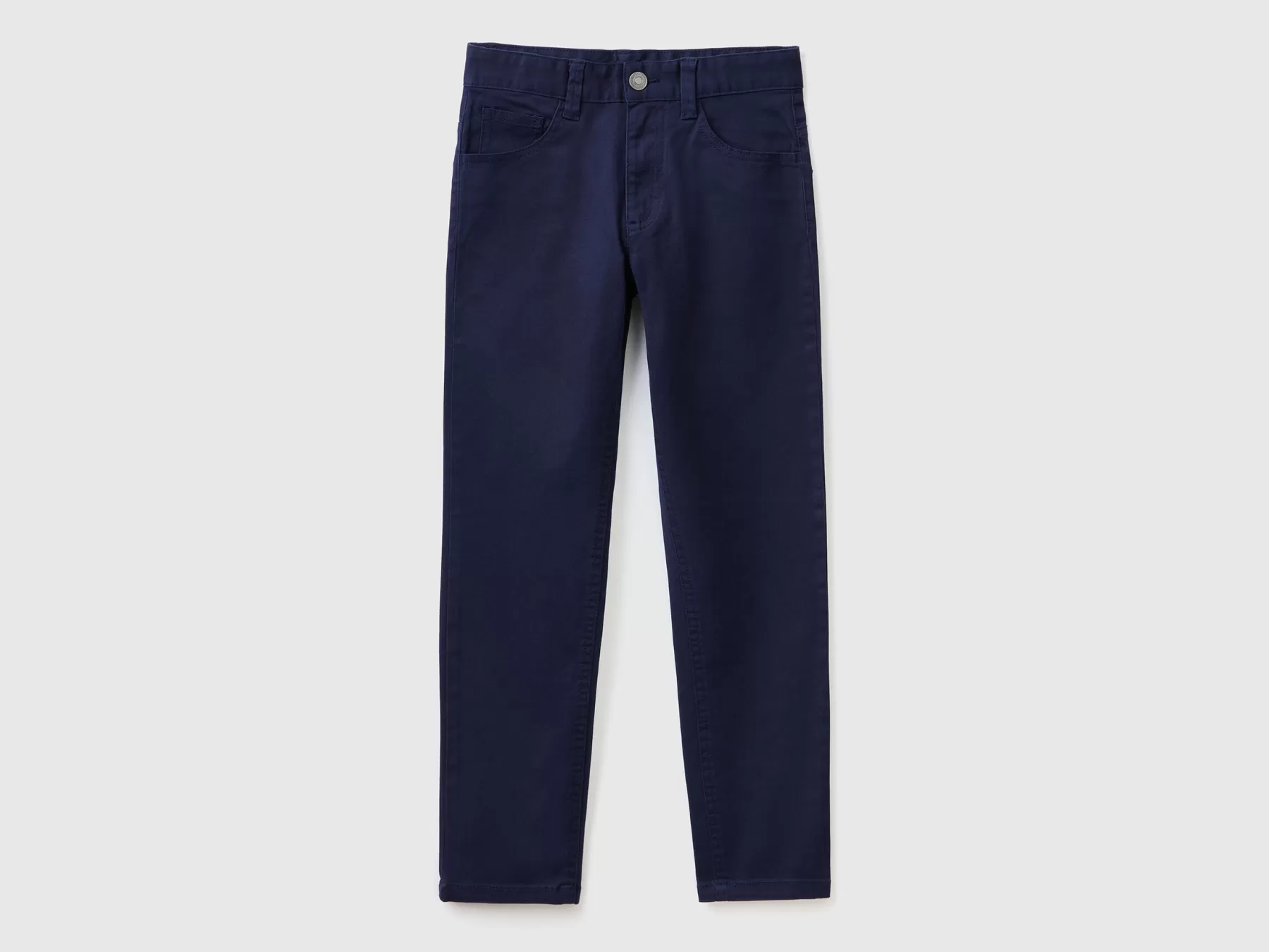 Benetton Pantaloni Slim Fit Cinque Tasche Blu Scuro Cheap