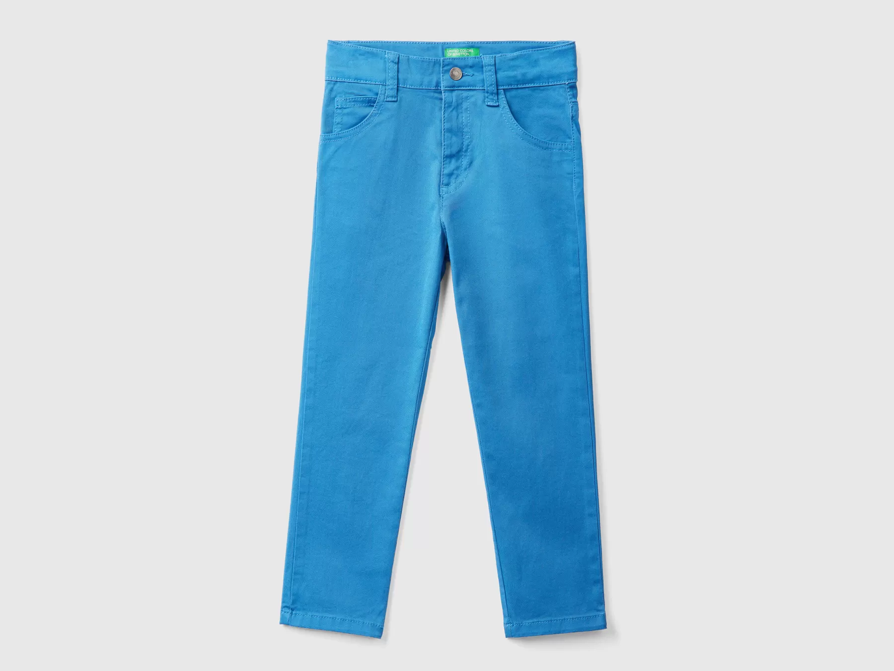 Benetton Pantaloni Slim Fit Cinque Tasche Bluette Online